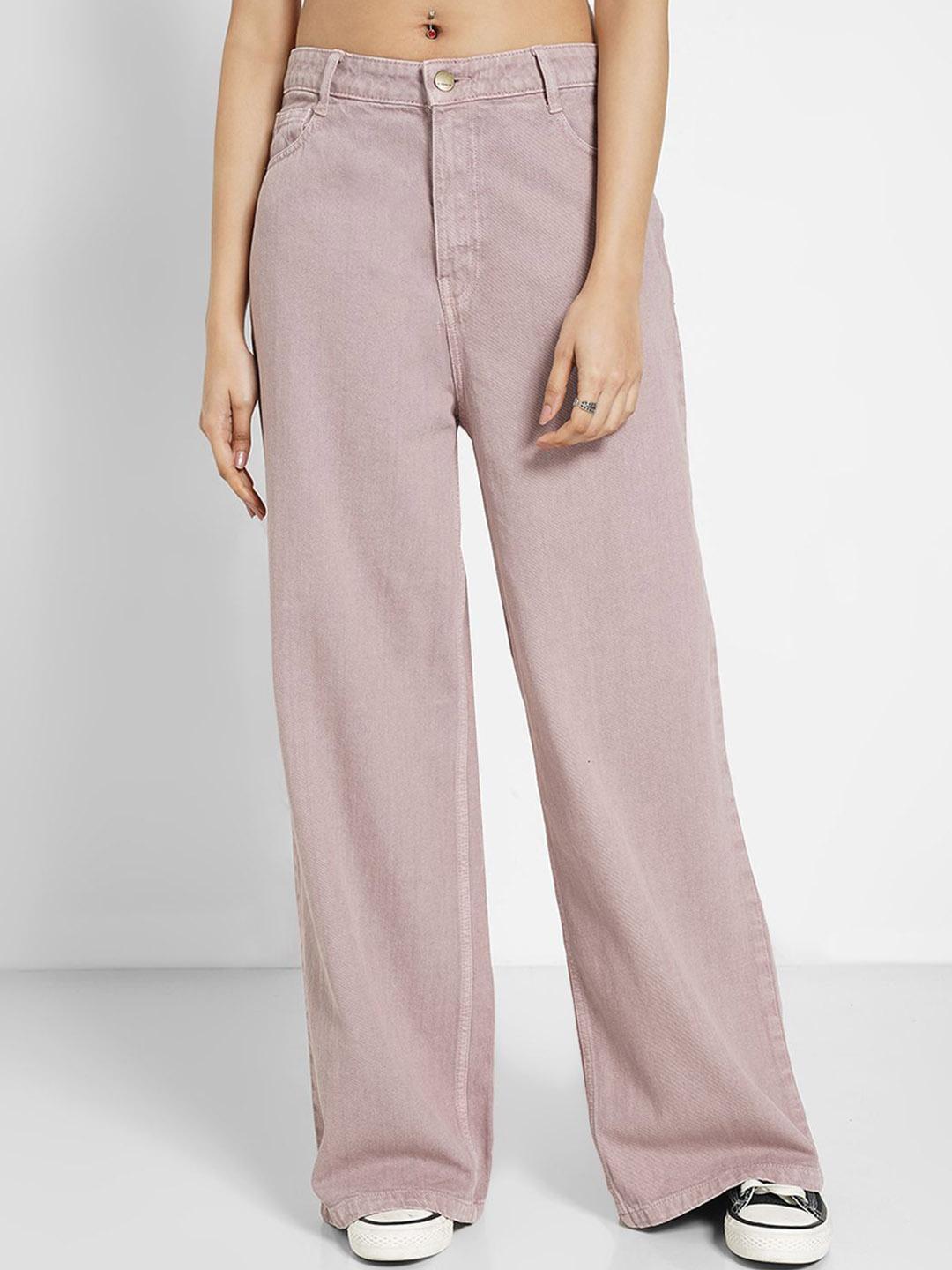 SF JEANS by Pantaloons Women Wide Leg Mid-Rise Pure Cotton Jeans