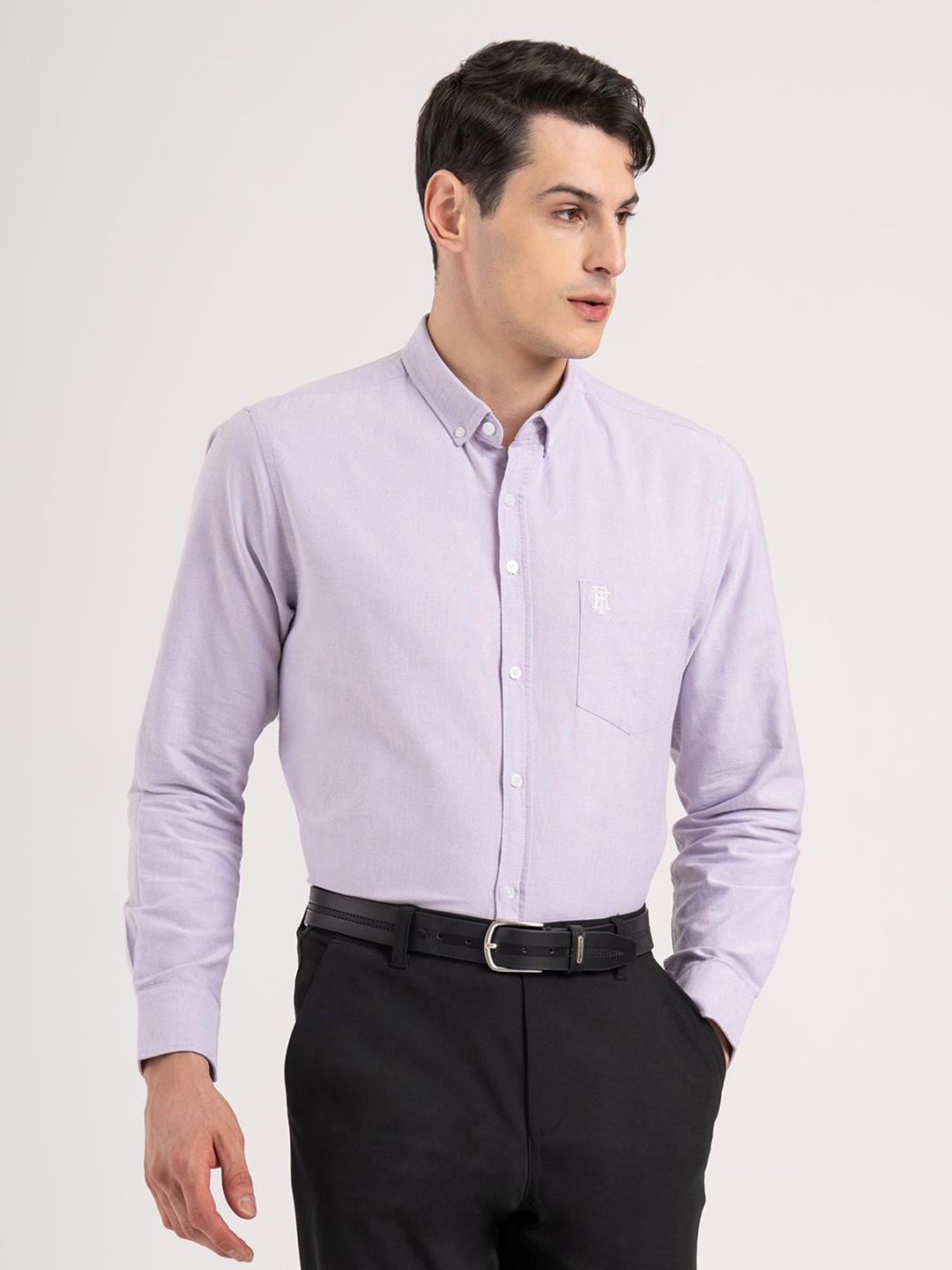 Red Tape Relaxed Fit Spread Collar Long Sleeves Cotton Shirt