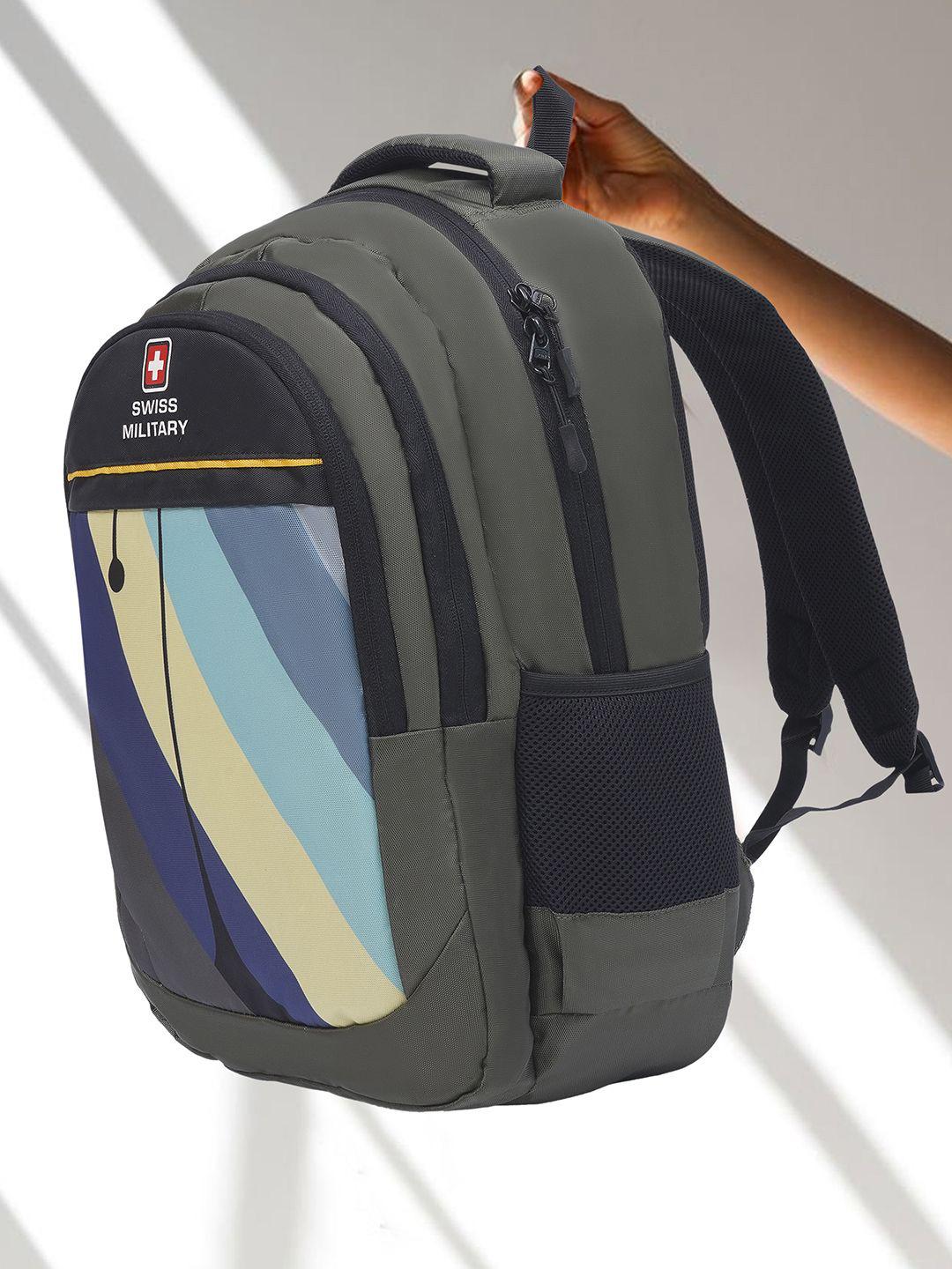 Buy SWISS MILITARY Colourblocked Large Ergonomic Padded Laptop DuraBase Structured Backpacks - - Accessories for Unisex