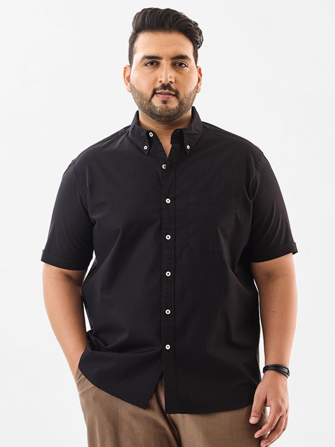 Snitch Plus Size Short Sleeves Pure Cotton Shirt