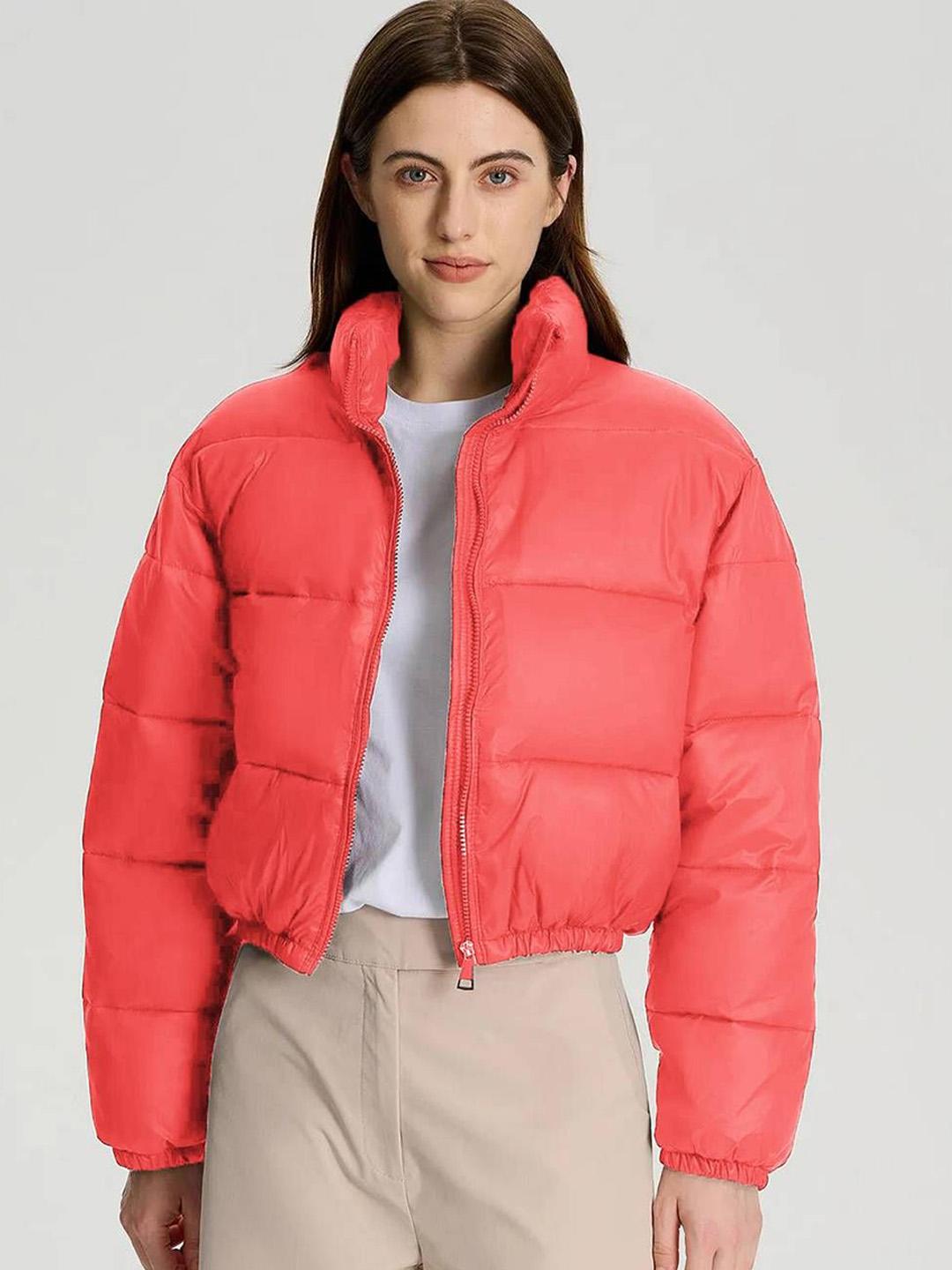 Stylecast X Kotty Women Mock Collar Solid Lightweight Puffer Jacket