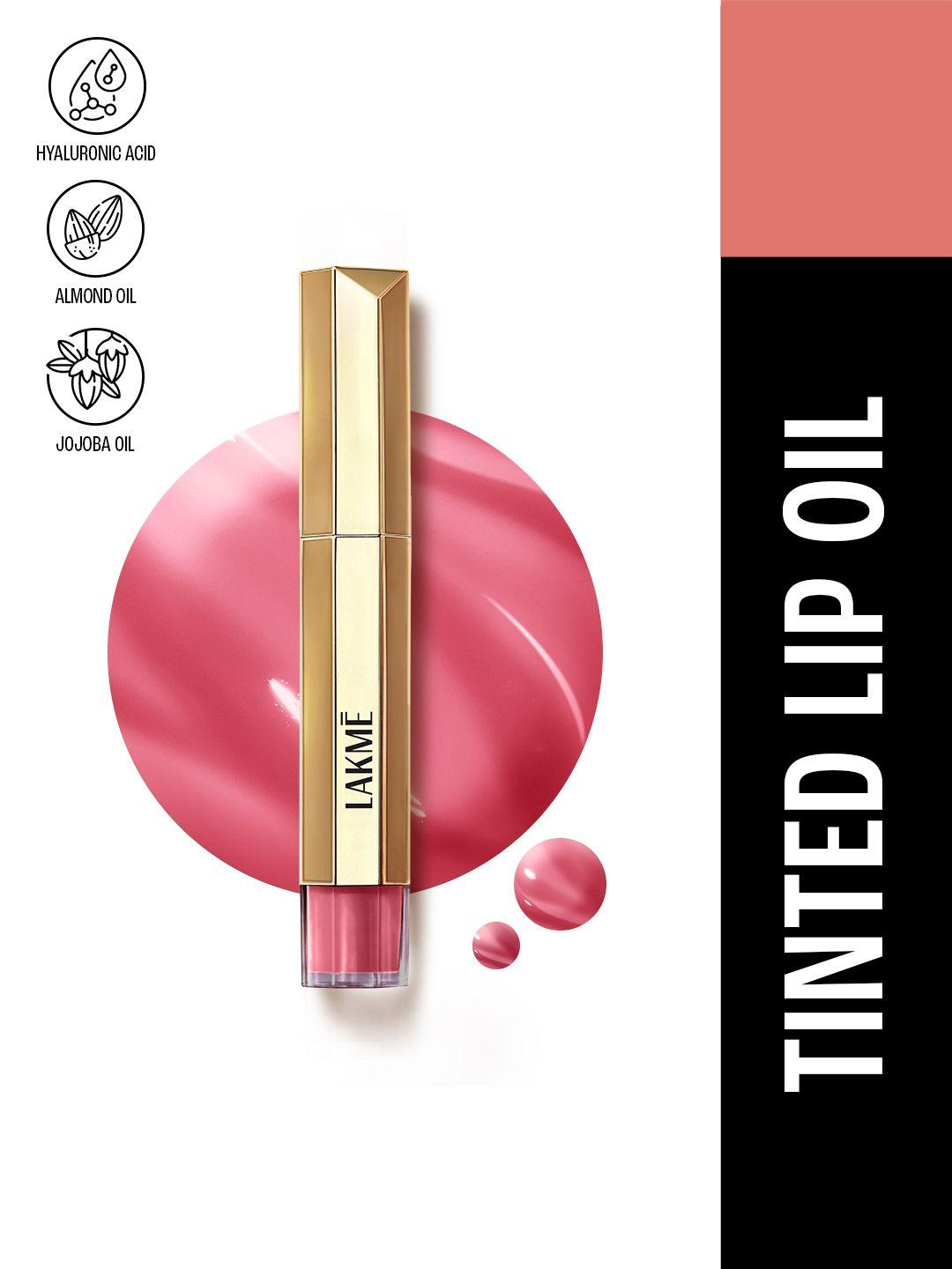 Buy Lakme 9to5 Overtime Shine Tinted Lip Oil Gloss With Almond & Jojoba Oil 5.3ml Frosted Pink - - Personal Care for Women