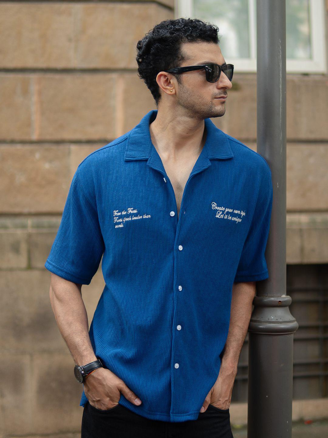 Powerlook Men Solid Spread Collar Casual Shirt