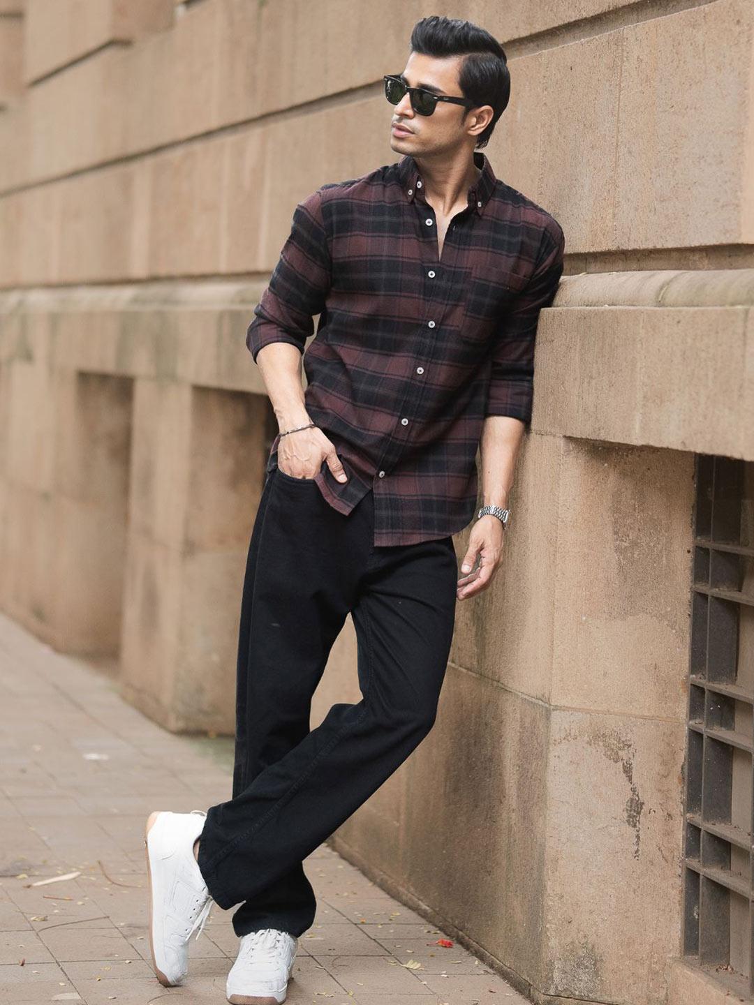 Powerlook SS25 Checked Casual Shirt