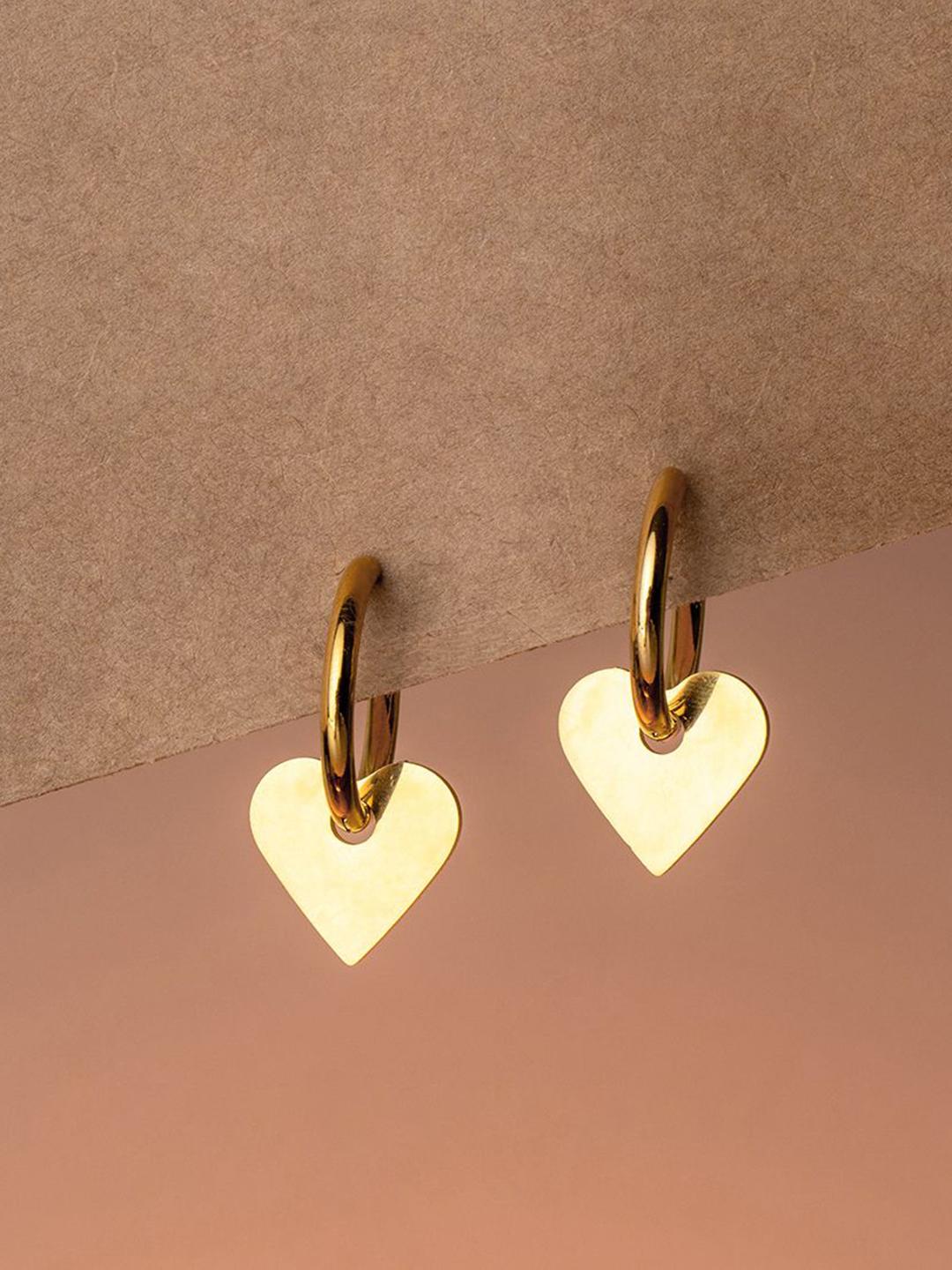 Buy Maasha Stainless Steel Heart Shaped Hoop Earrings -  - Accessories for Women