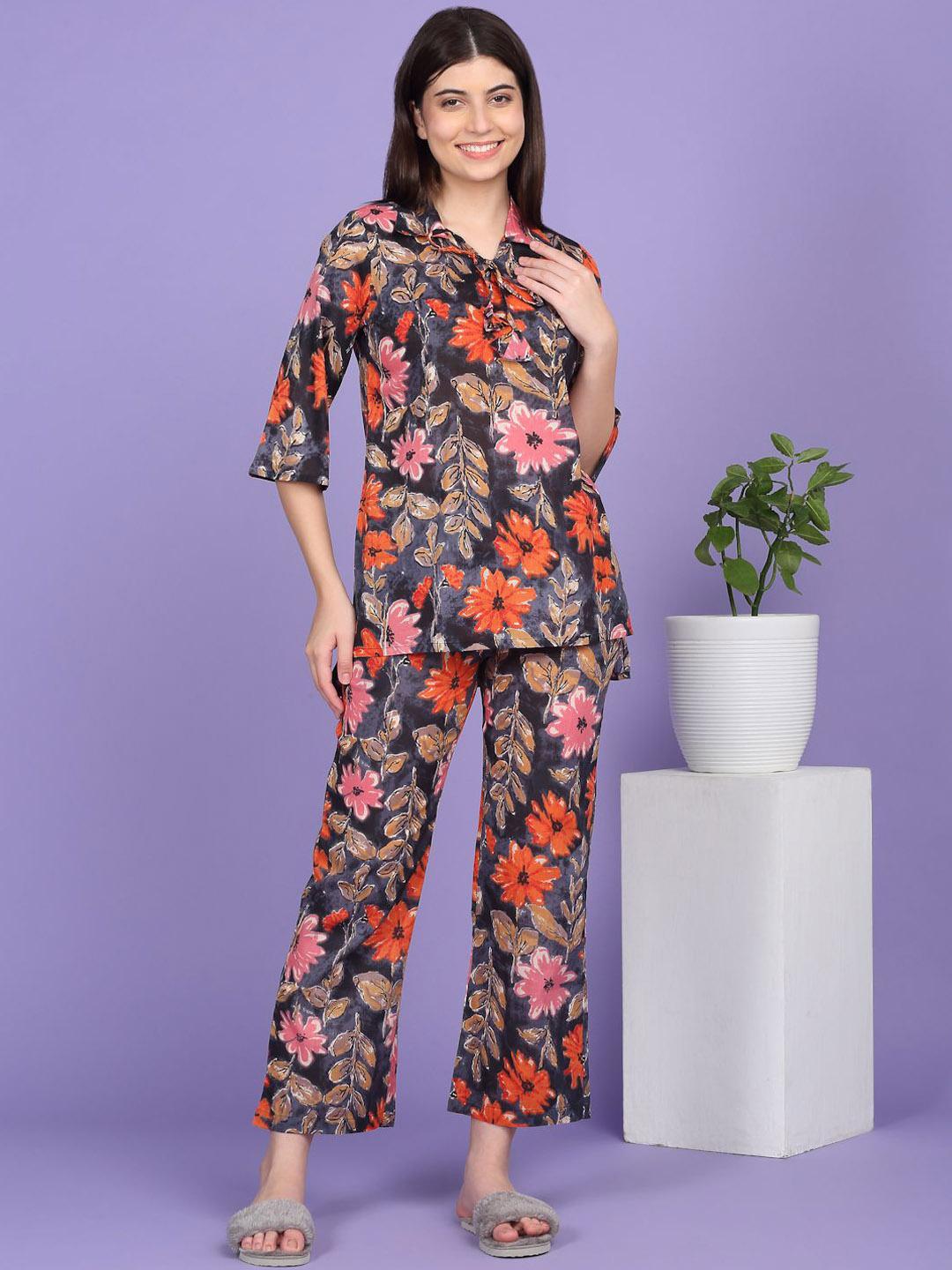 Buy Sweet Dreams Floral Printed Cotton Tunic & Trousers Co Ord Set -  - Apparel for Women