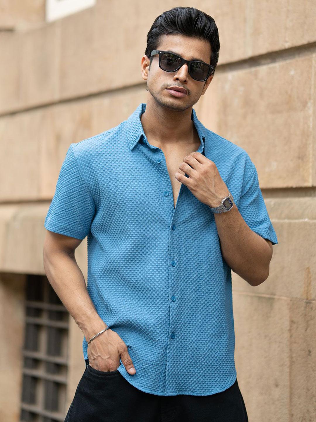 Buy Powerlook SS25 Textured Regular Fit Casual Shirt - - Apparel for Men