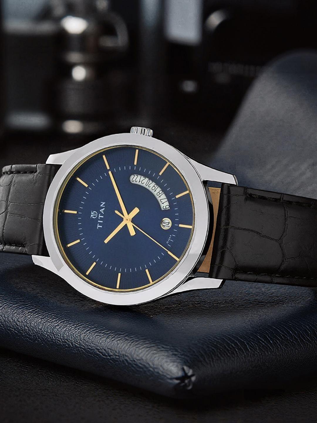 Buy Titan Quartz Analog With Blue Dial Watch For Men Nt1823sl01 - - Accessories for Men