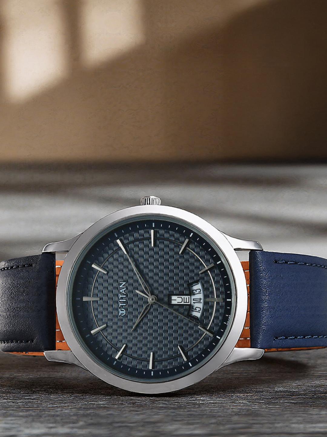 Buy Titan Karishma Quartz Analog With Dark Blue Dial Watch For Men Nt1825sl14 - - Accessories for Men