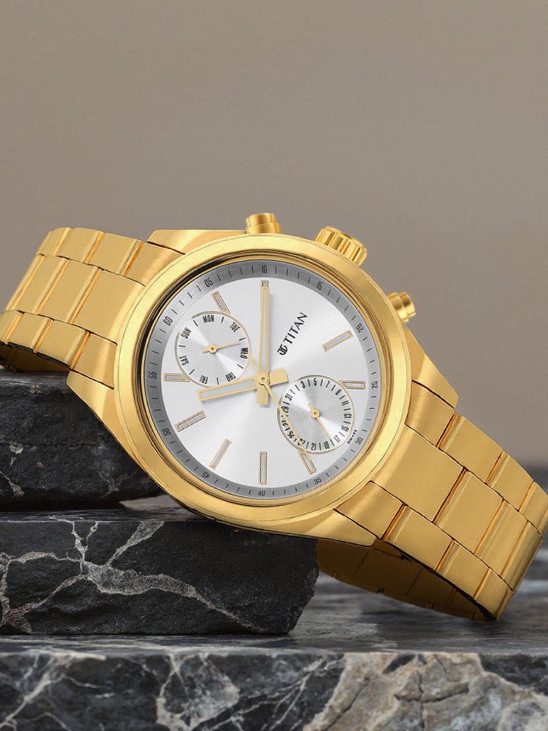 Buy Titan Classique Multifunction Analog With Silver Dial Watch For Men Nt1733ym01 - - Accessories for Men