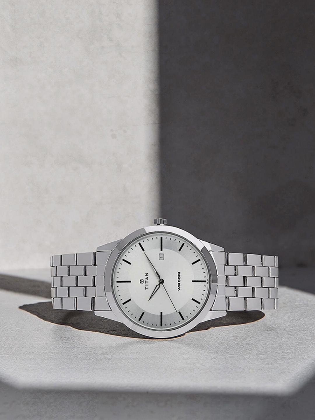 Buy Titan Quartz Analog With Two Toned White & Silver Dial Watch For Men   Nt1584sm03 -  - Accessories for Men