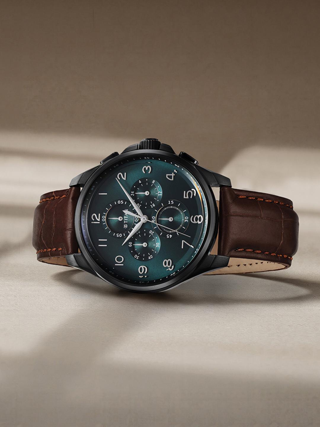 Buy Titan Classic Chronograph Analog With Teal Green Dial Watch For Men Nt90169nl01 - - Accessories for Men