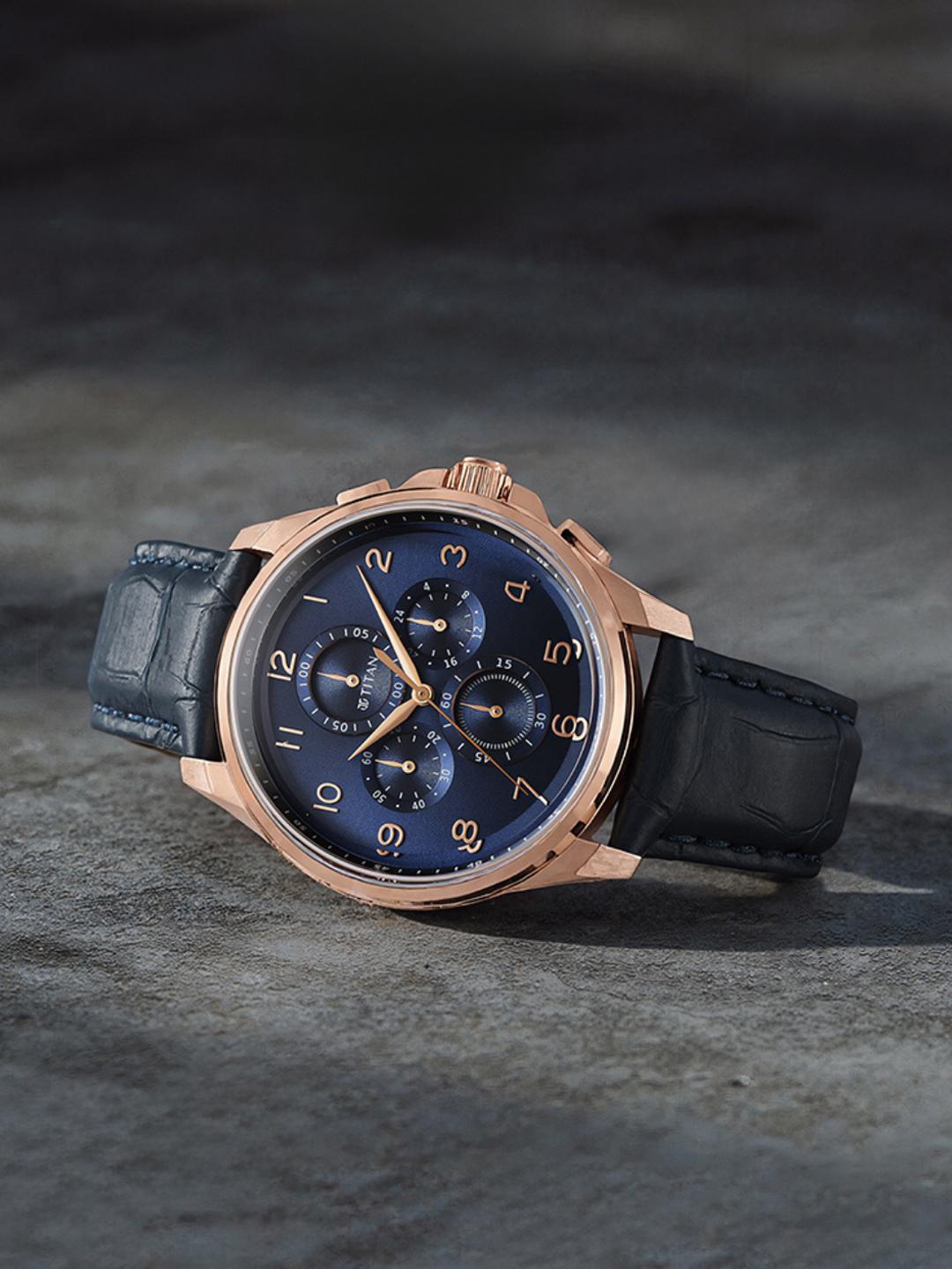 Buy Titan Classic Chronograph Analog With Blue Dial Watch For Men Nt90169wl01 - - Accessories for Men