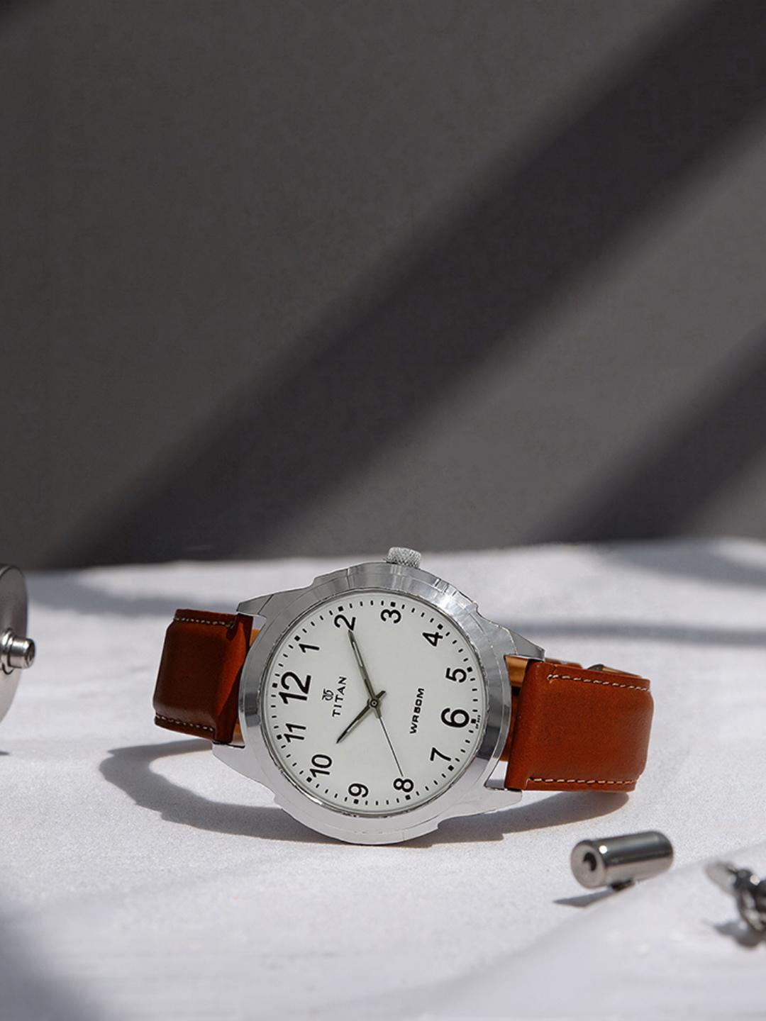 Buy Titan Quartz Analog With White Dial Watch For Men   Nt1585sl07 -  - Accessories for Men