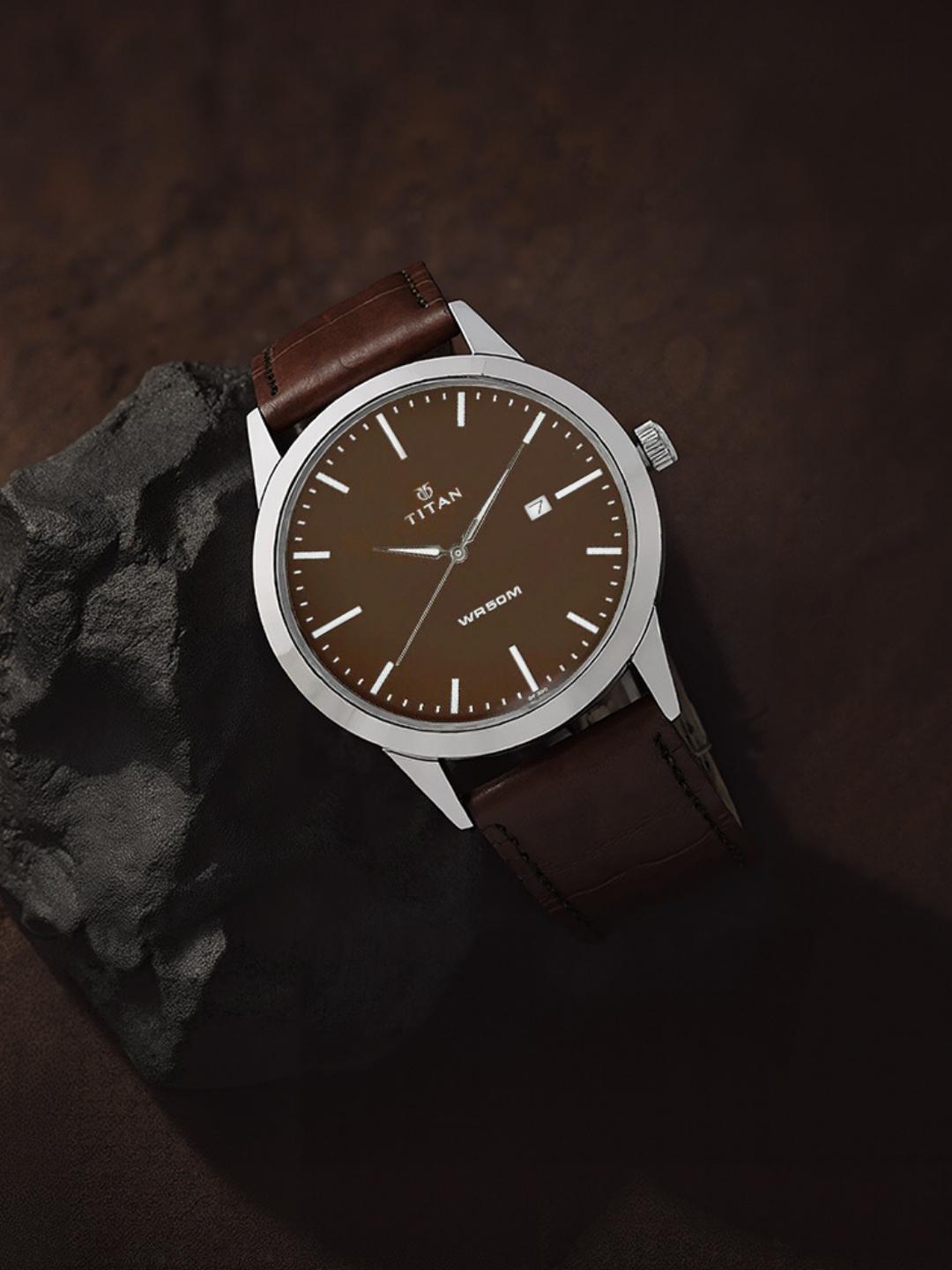 Buy Titan Eco Quartz Analog With Brown Dial Watch For Men Nt1584sl04 - - Accessories for Men