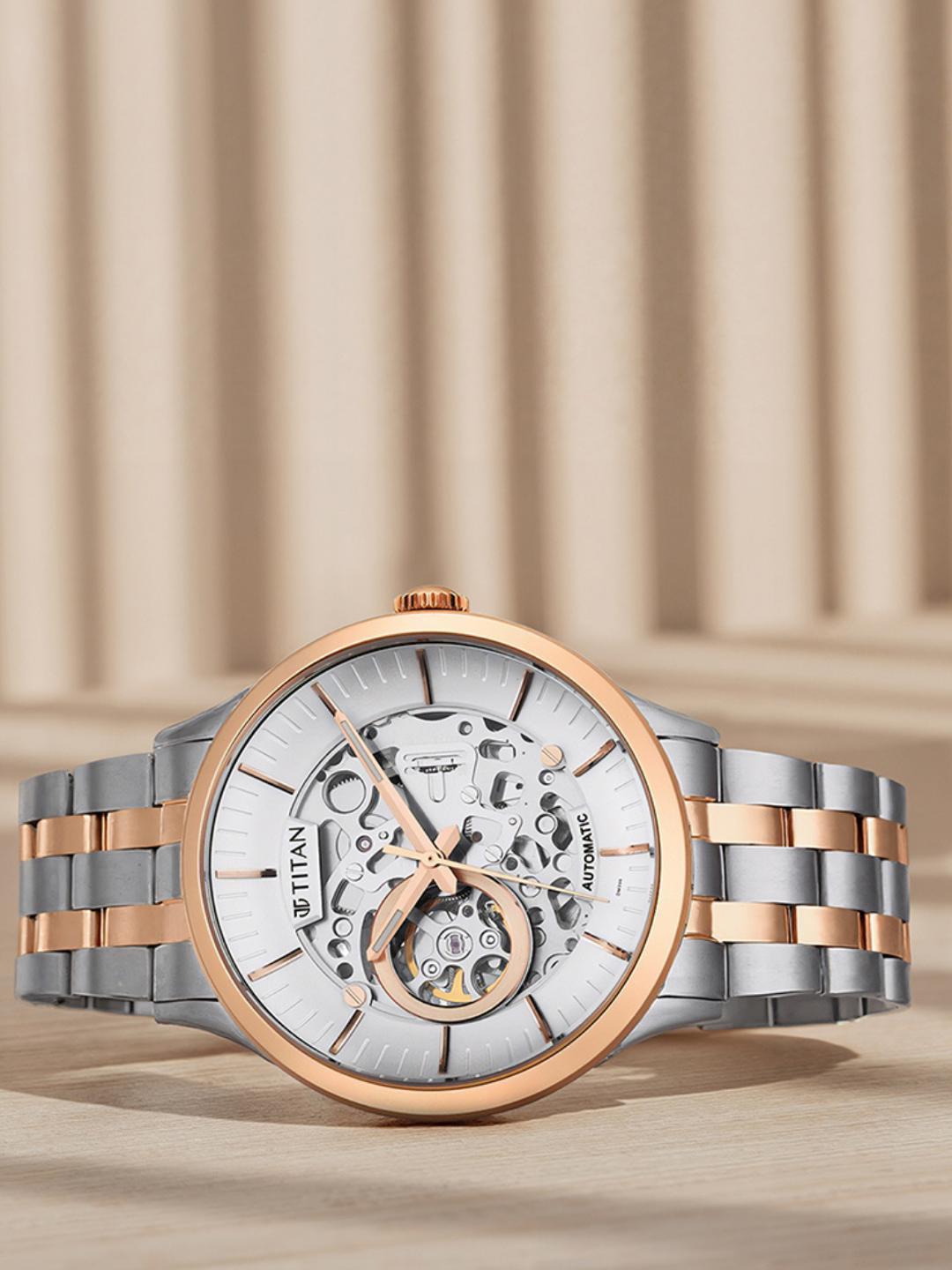 Buy Titan Metal Mechanicals Automatic With Silver Dial Watch For Men   Nt90140km01 -  - Accessories for Men