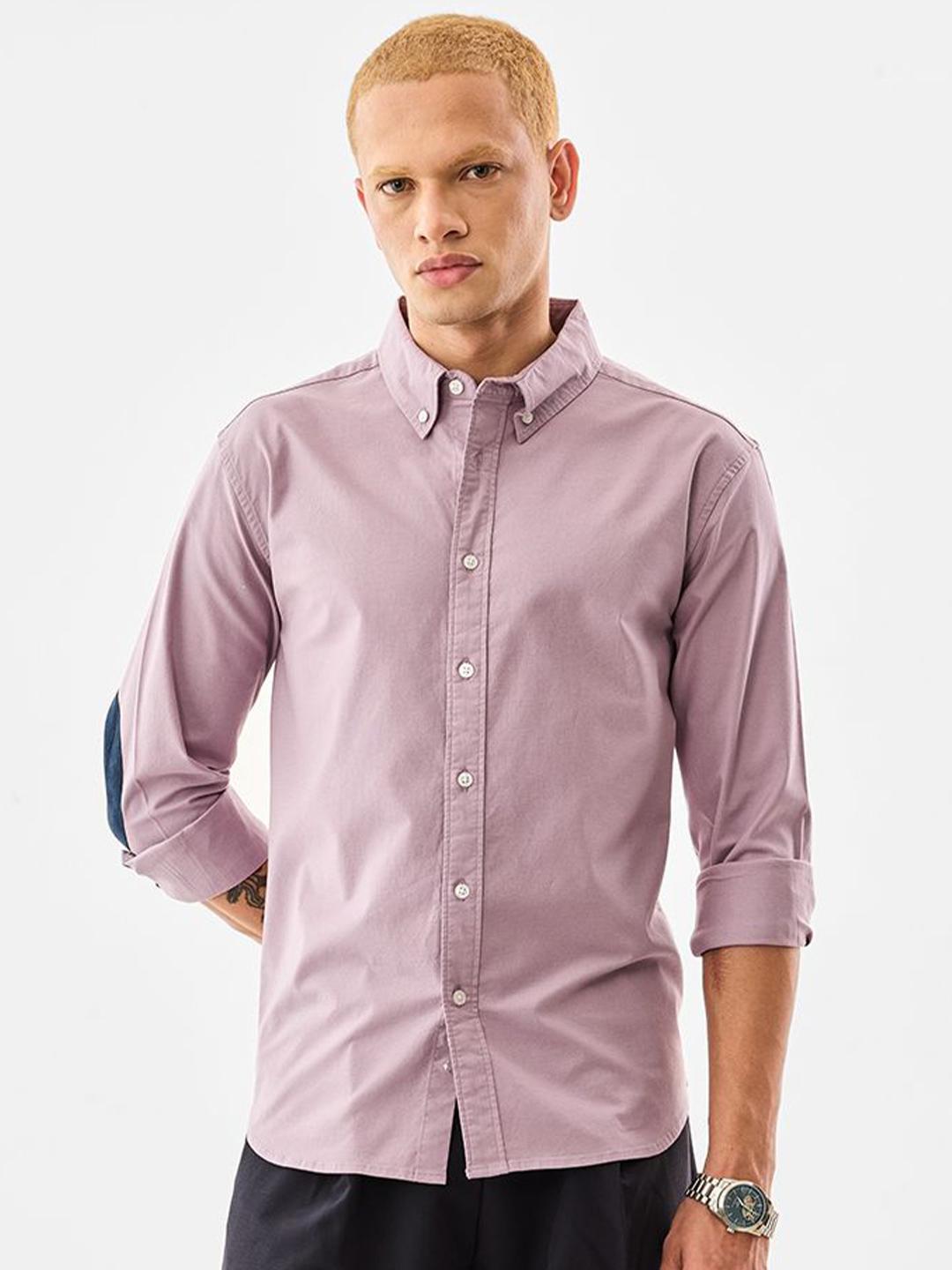 Snitch Men Classic Fit Solid Button-Down Collar Pure Cotton Casual Shirt