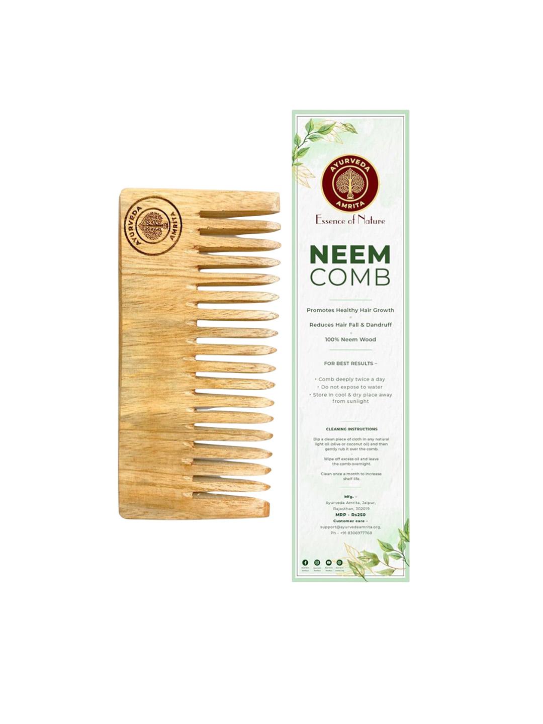 Buy Ayurveda Amrita Organic Medium Detangle Neem Wooden Comb - - Personal Care for Unisex