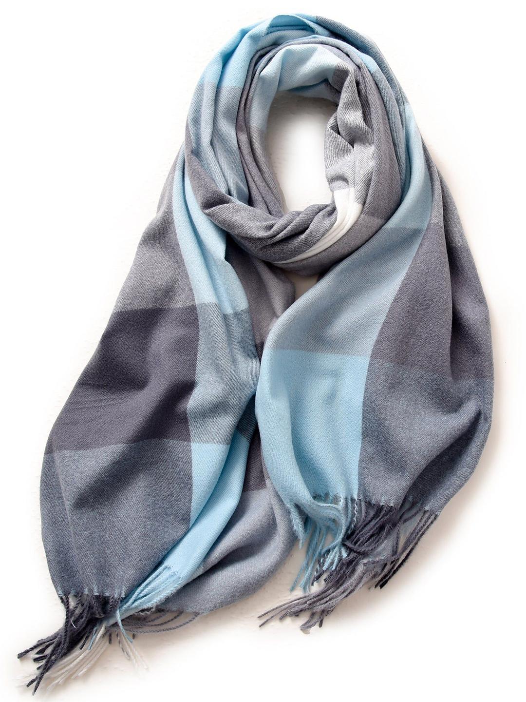 Buy QUECY Women Checked Scarf With Fringed Border - Scarves for Women ...