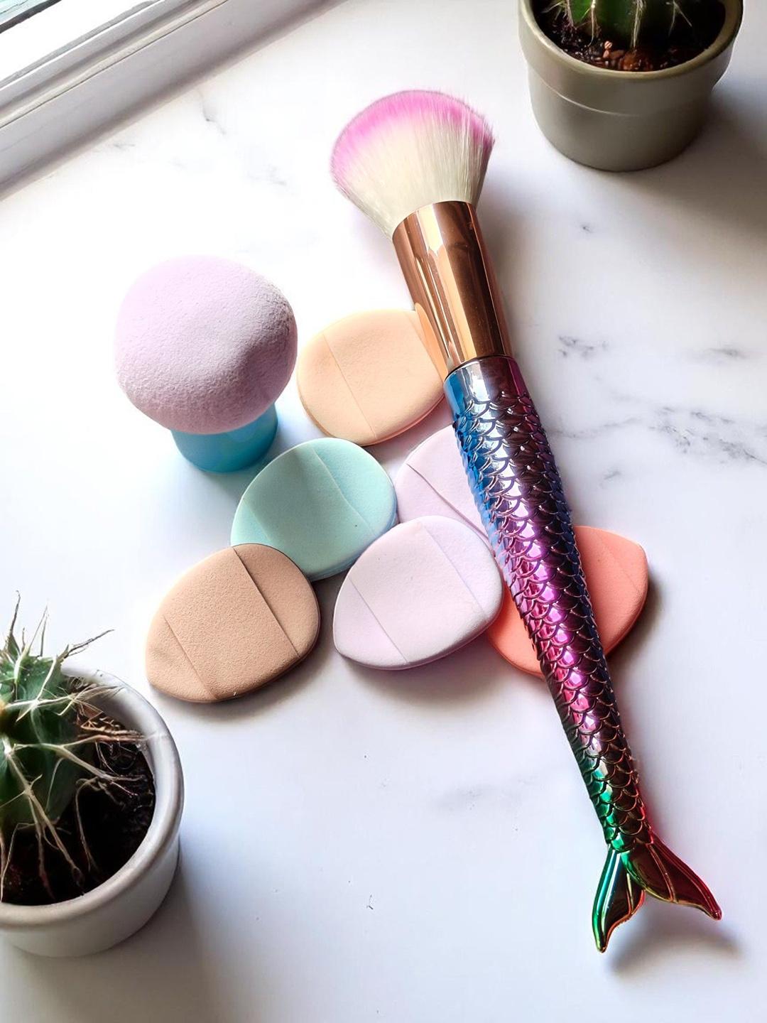 Buy CHRONEX Set Of 8 Mini Powder Puff Sponges, Face Brush & Beauty ...