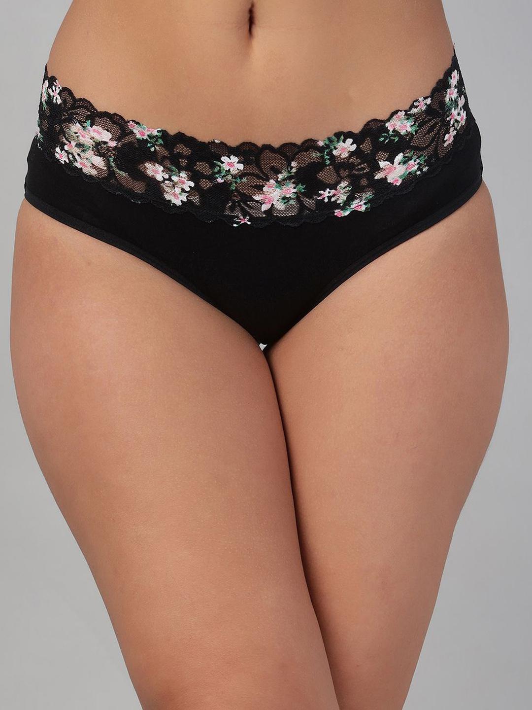 Buy Clovia Self Design Pure Cotton Outer Elastic Hipster Brief -  - Apparel for Women