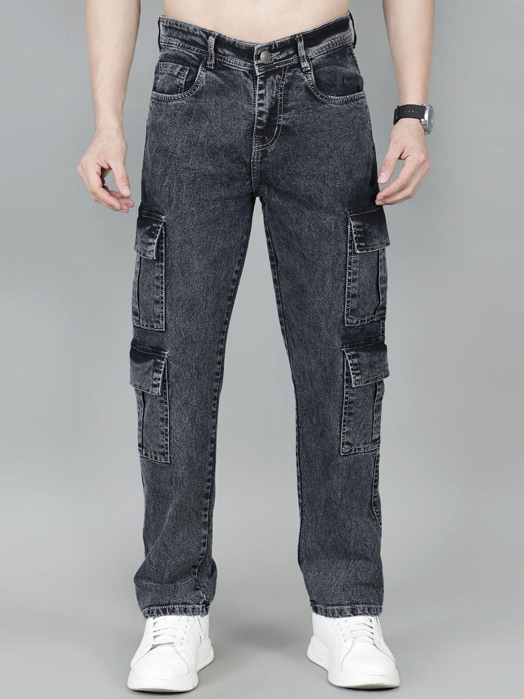 London Hills Men Comfort Regular Fit Mid-Rise Mildly Distressed Cotton Jeans