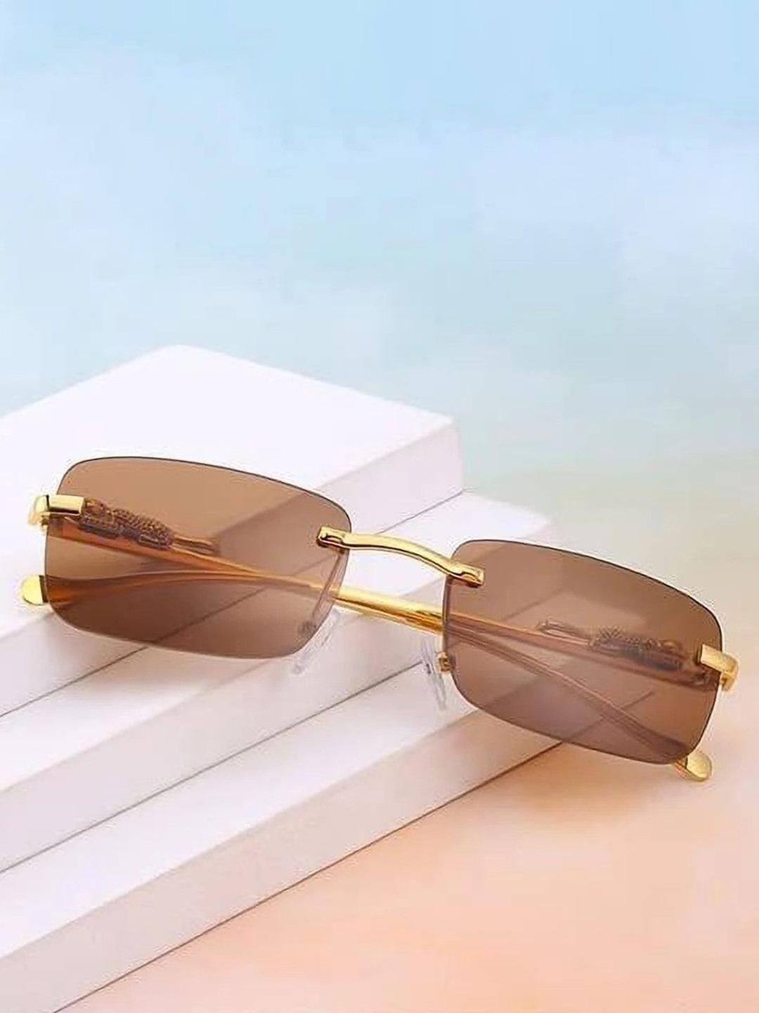 LEGEND EYEWEAR Brown Rectangle Sunglasses - Image 1