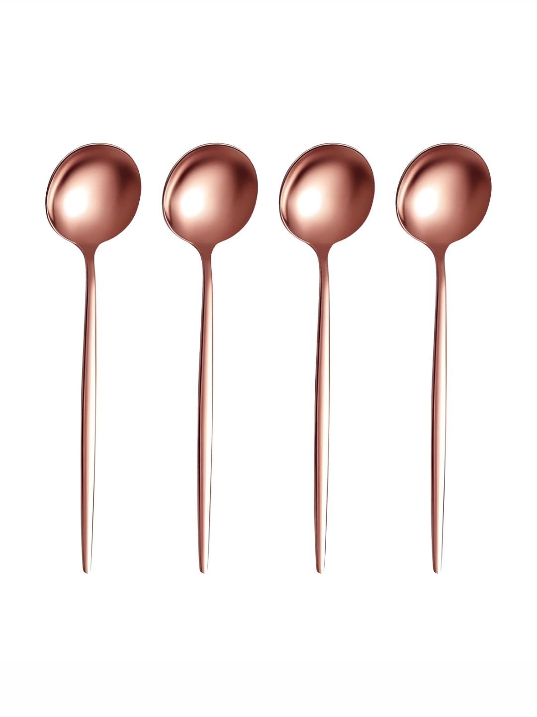 Buy Myntra Elegant Homes Rose Gold Toned 4 Pieces Stainless Steel Dinner Spoons - - Home for Unisex