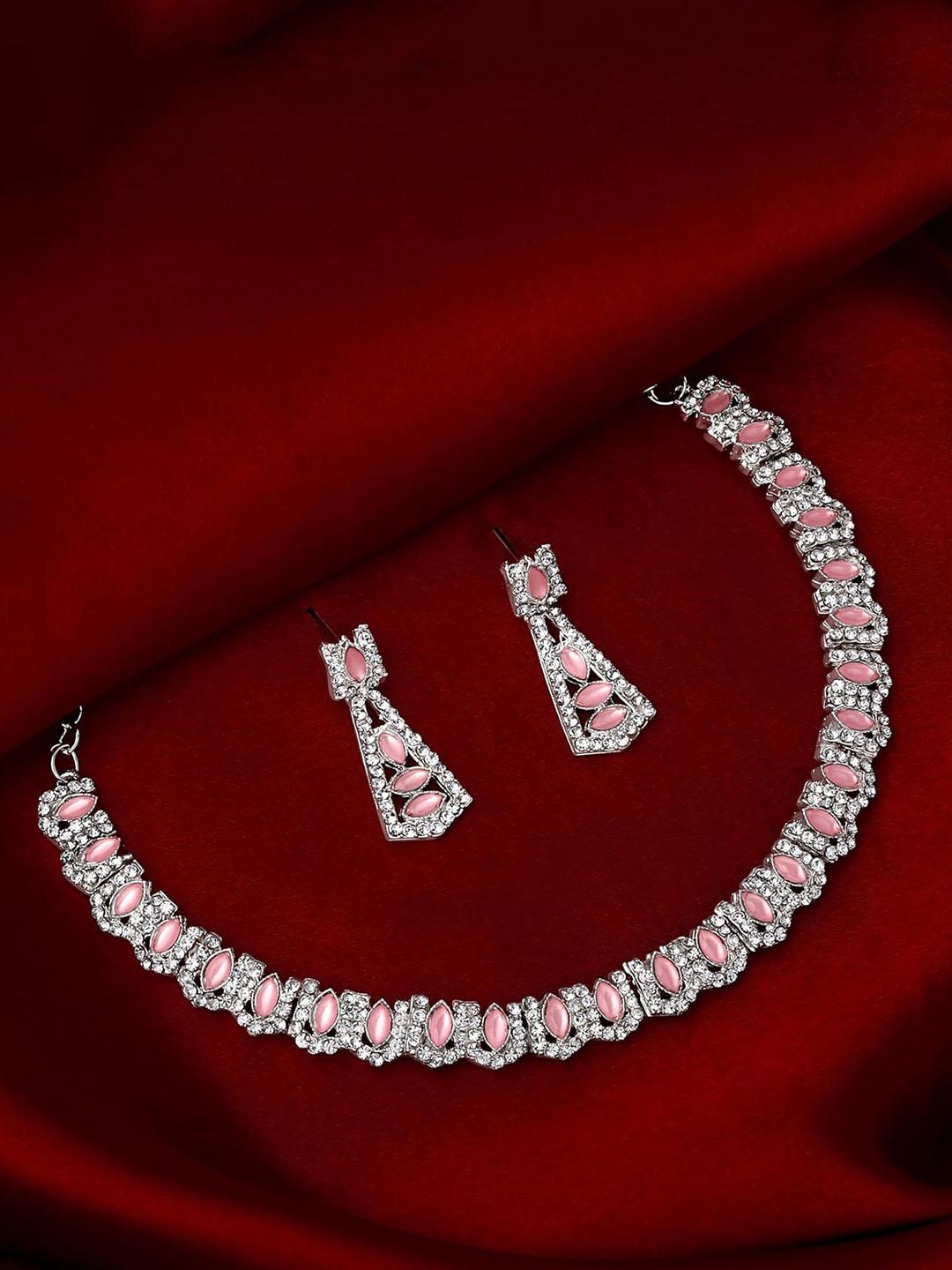 Buy Atasi International Rhodium Plated American Diamond Stone Studded ...