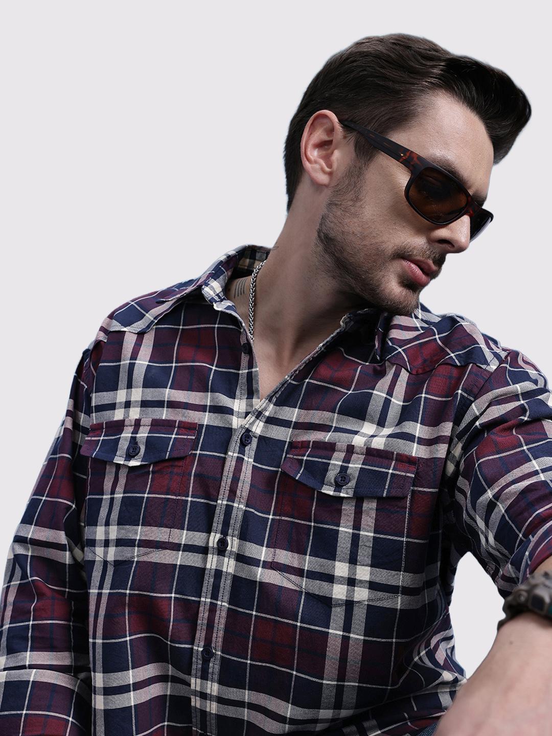 The Roadster Life co. Relaxed Fit Checked Casual Pure Cotton Shirt