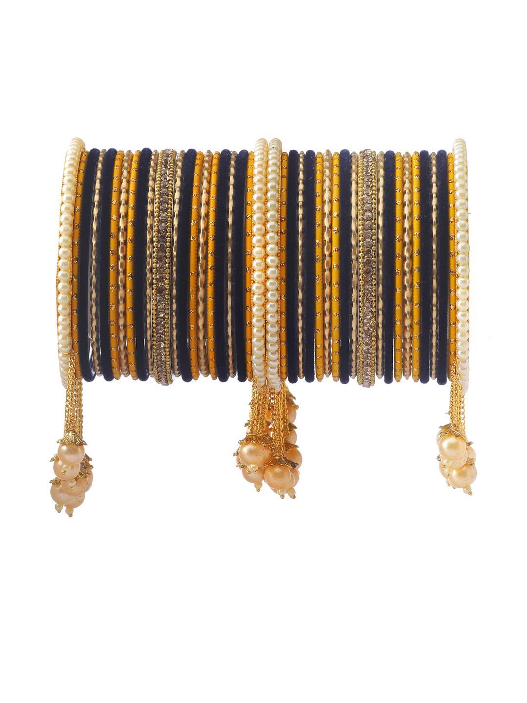 Buy Amika Set Of 42 Gold Plated Bangle -  - Accessories for Women