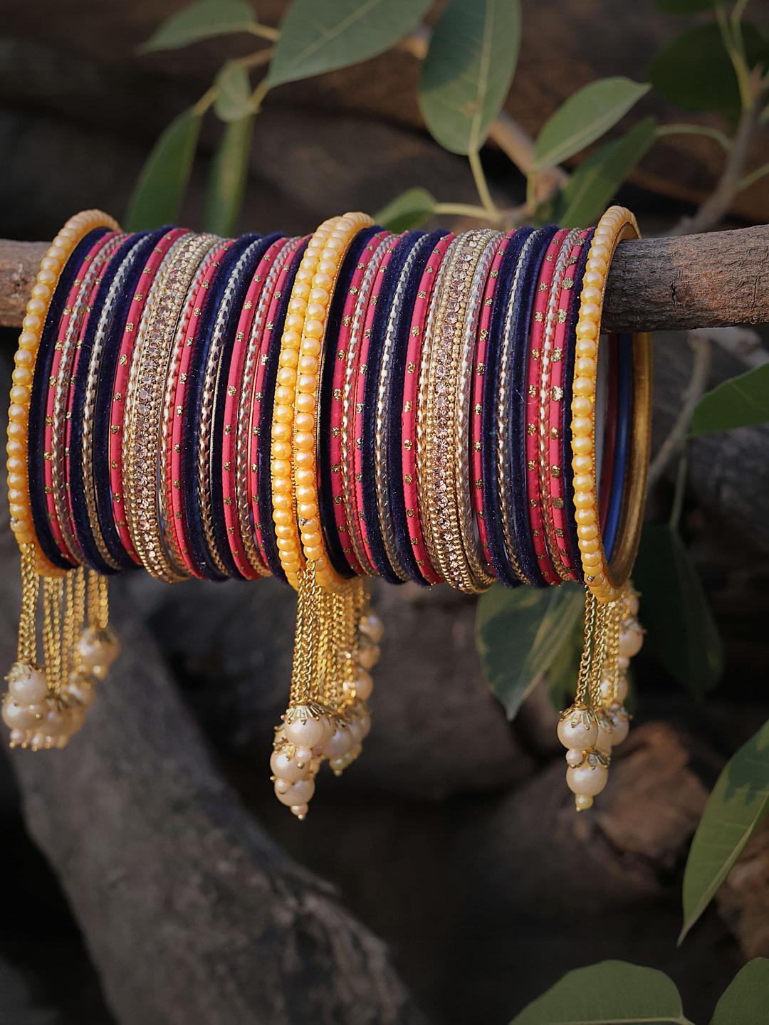 Buy Amika Set Of 42 Gold Plated Bangle -  - Accessories for Women