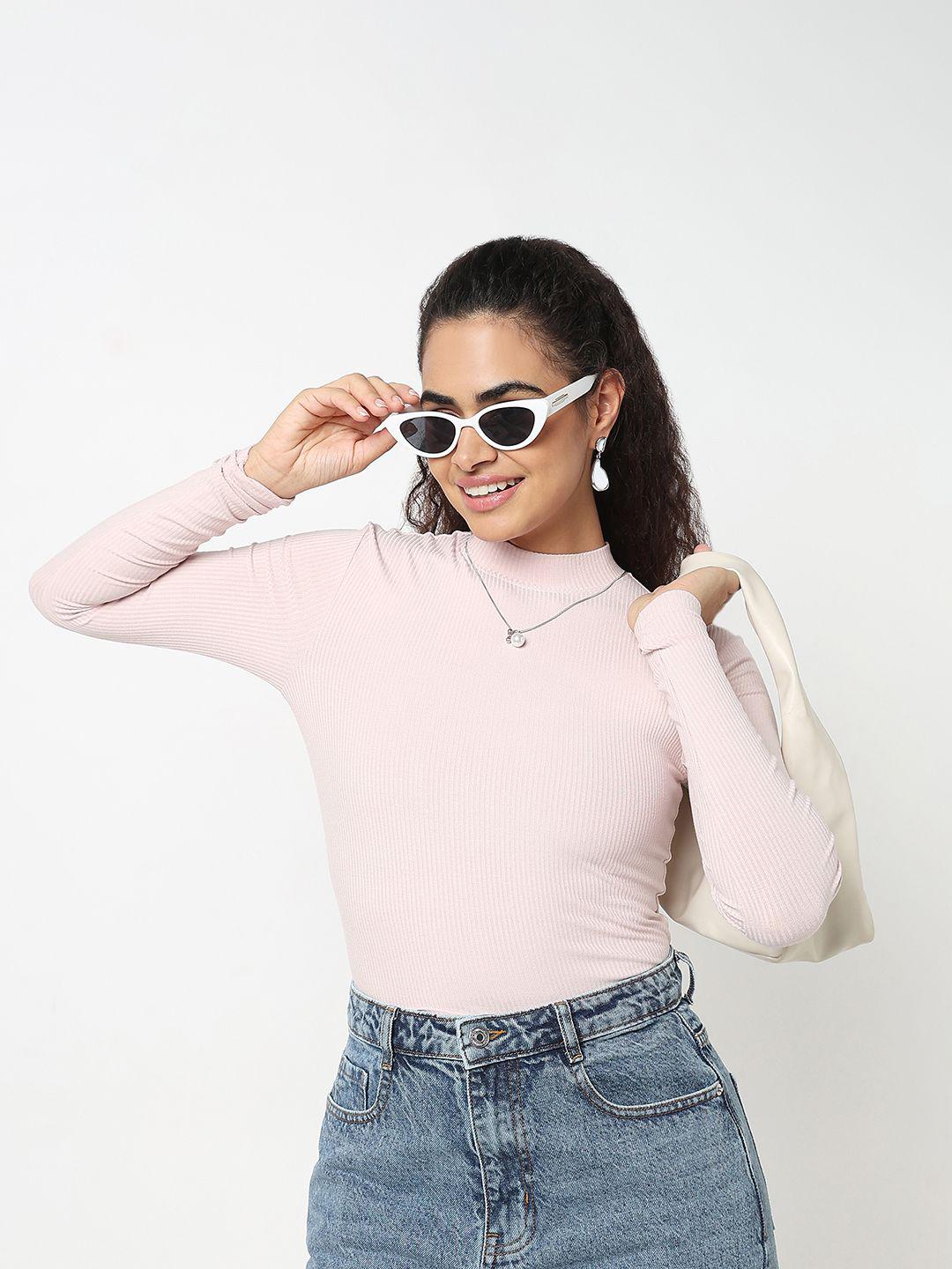 Buy R&B Women High Neck Ribbed Fitted Top - Tops for Women 35222160 ...