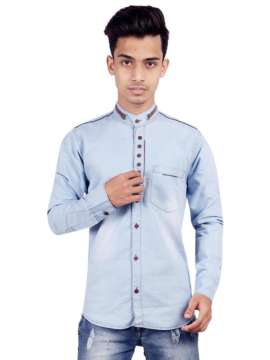 Buy SQS Boys Slim Fit Full Sleeve Denim Light Blue Color Shirt Shirts — free download