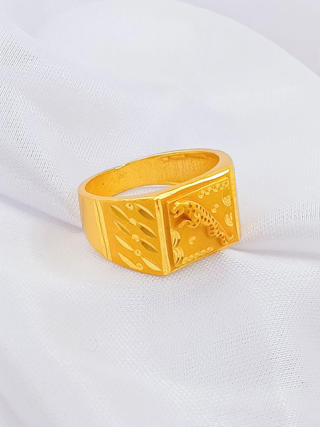 Buy Saizen Men Regal Engraved Gold Plated Finger Ring - - Accessories for Men