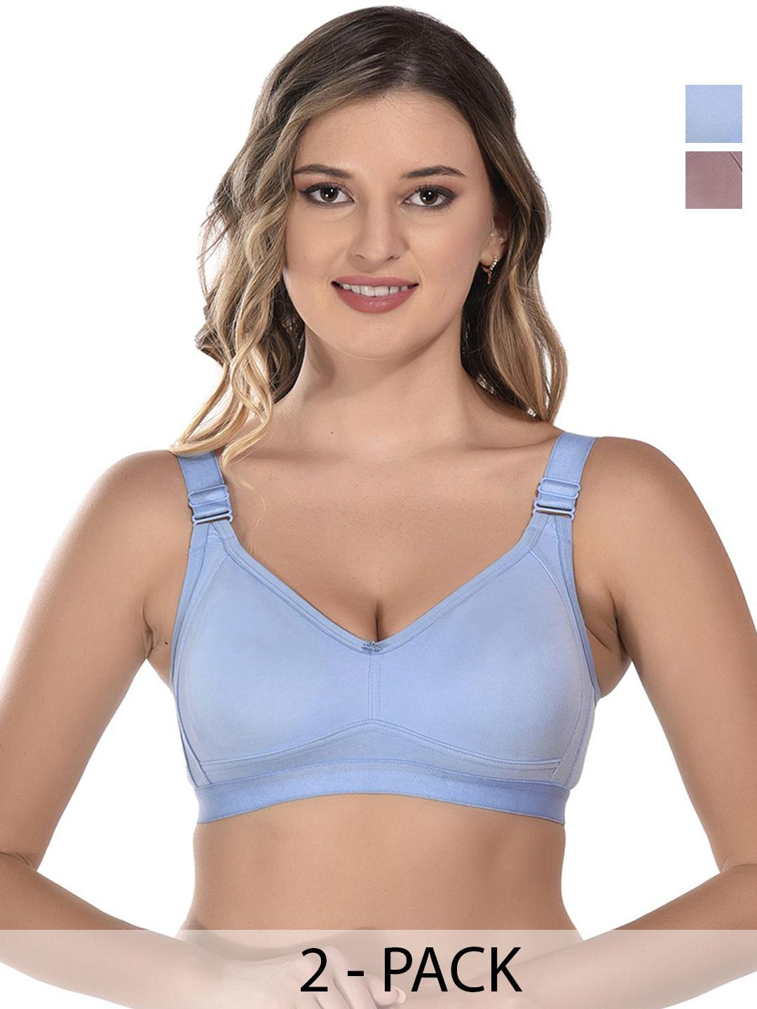 Buy Viral Girl Selection Of 2 Cotton Full Coverage T Shirt Bra - - Apparel for Women