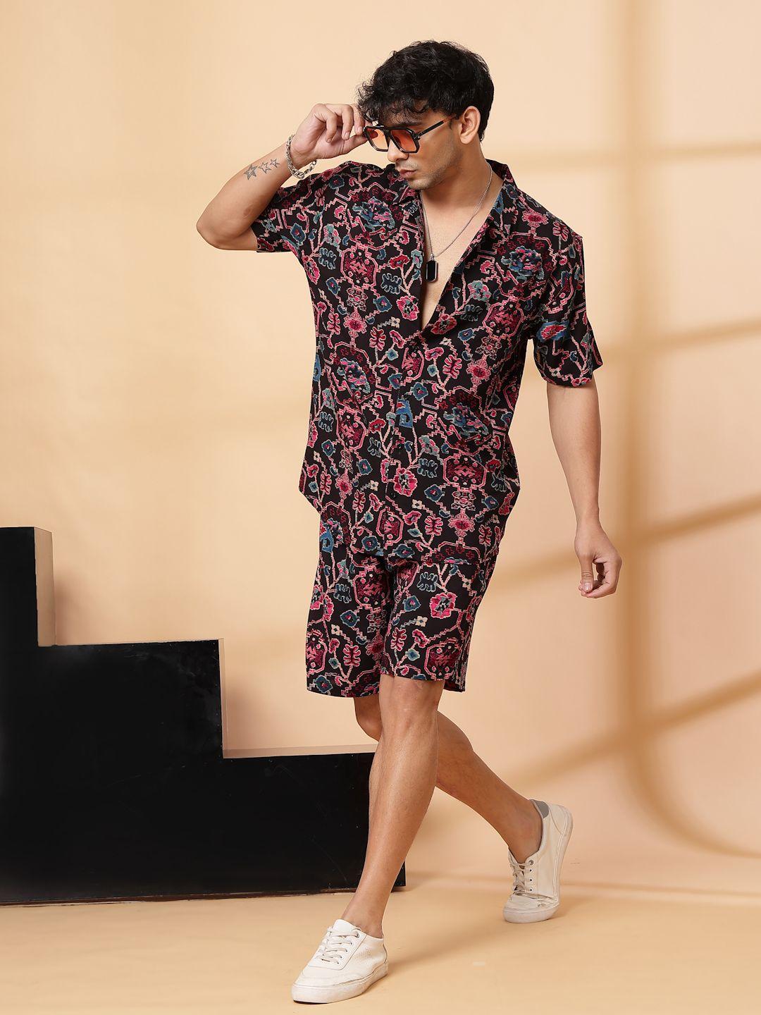 Buy Rigo Ikkat Printed Shirt With Shorts Co Ords Set -  - Apparel for Men