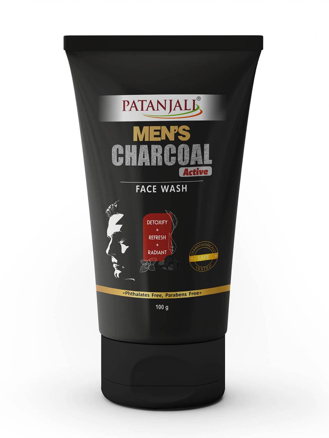 Buy Patanjali Men Charcoal Active Face Wash With Aloevera & Mint 100 G - - Personal Care for Unisex