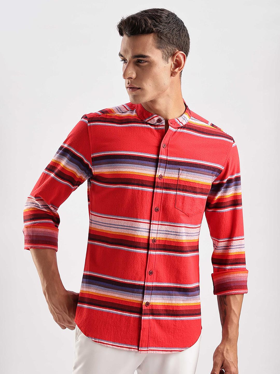HERE&NOW Men Horizontal Stripes Opaque Striped Casual Shirt
