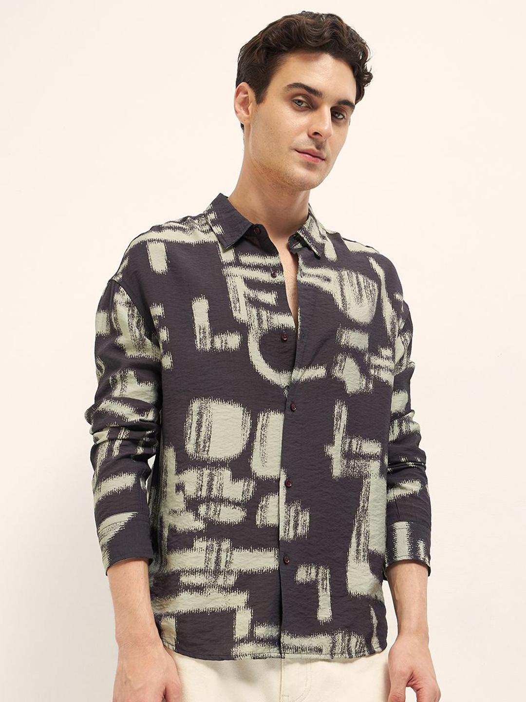 THE BEAR HOUSE Men Relaxed Opaque Printed Casual Shirt