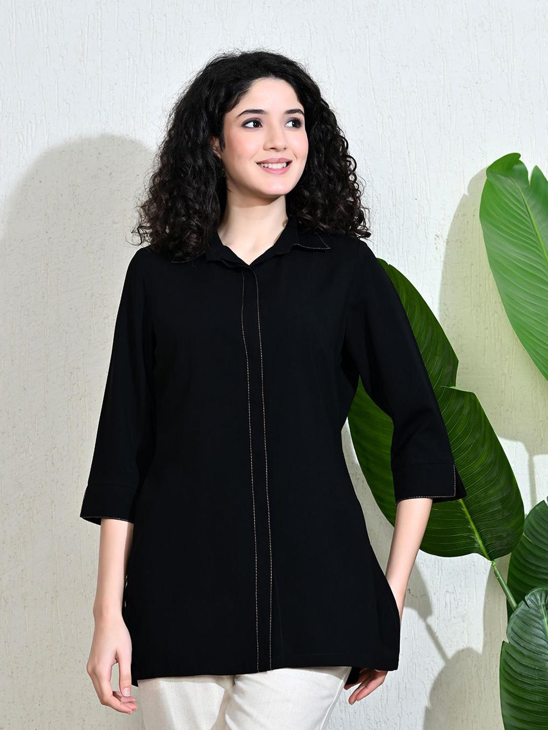 Buy MEESAN Women Shirt Collar Tunic - Tunics for Women 33250771 | Myntra