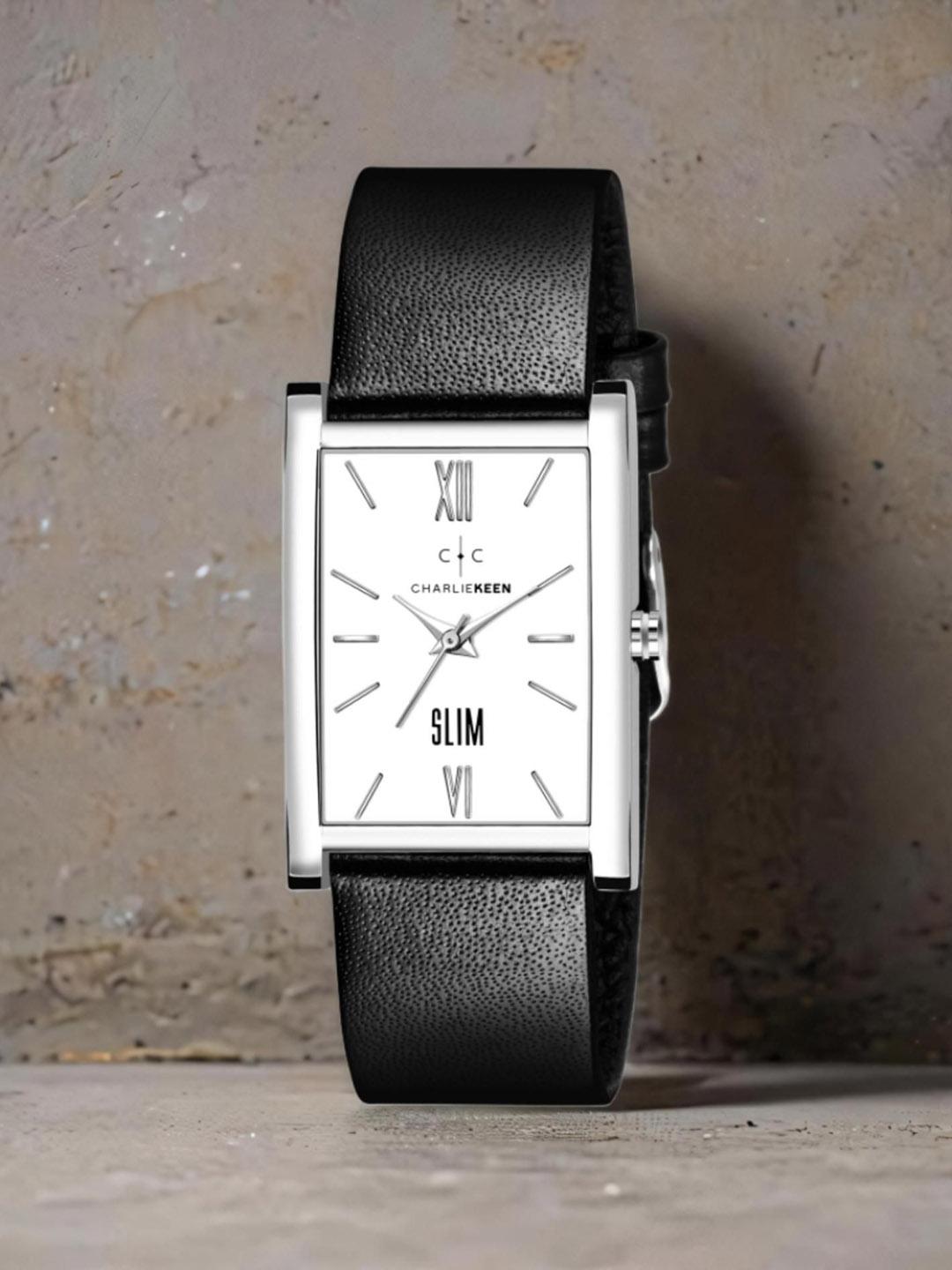Buy CHARLIEKEEN Men Brass Dial & Synthetic Straps Analogue Watch CC GSQ214 WHT BLK - - Accessories for Men