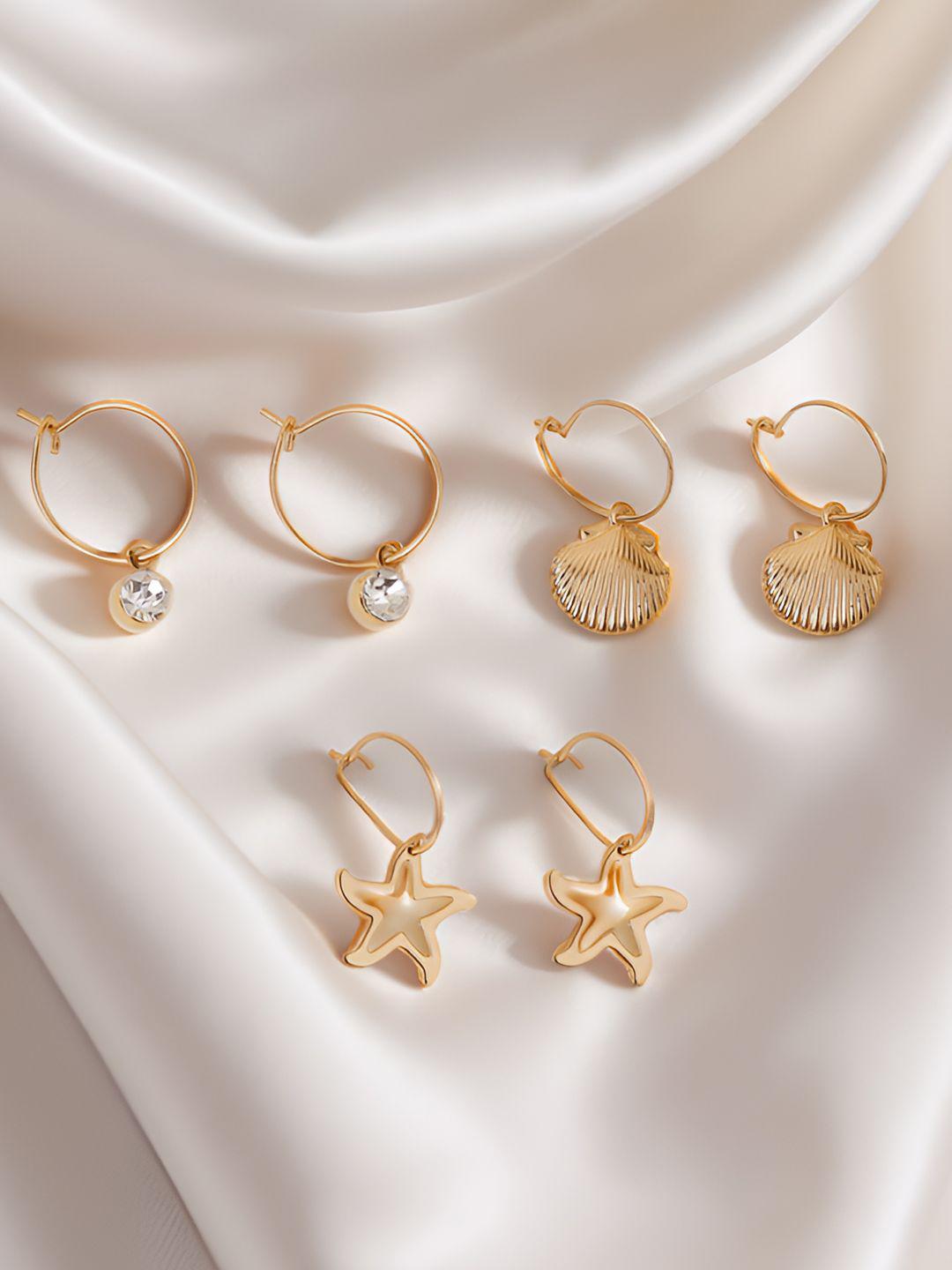 Buy Accessorize Set Of 3 Crystals Studded Circular Hoop Earrings - - Accessories for Women