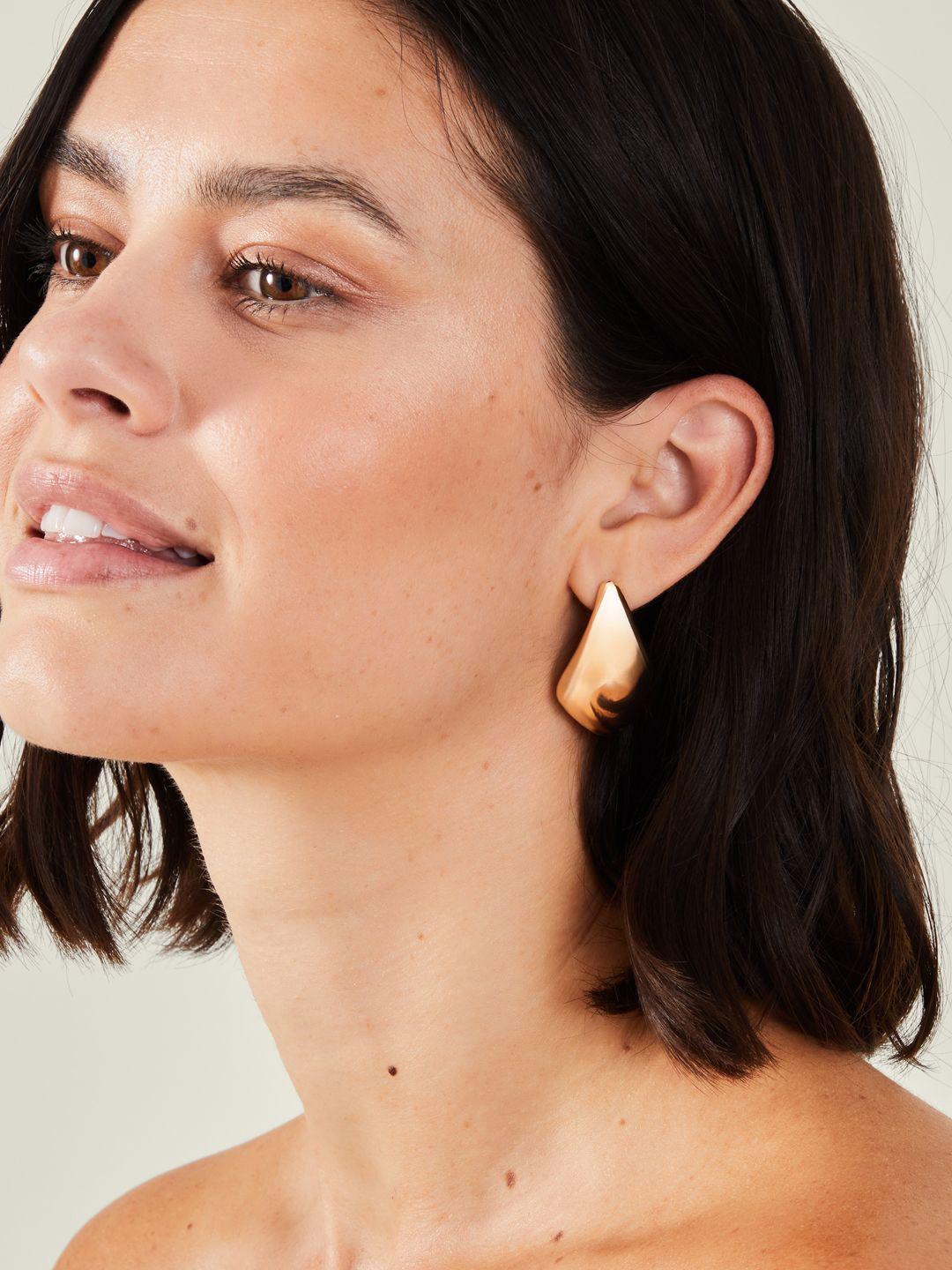 Buy Accessorize Gold Plated Geometric Shaped Drop Earrings - - Accessories for Women