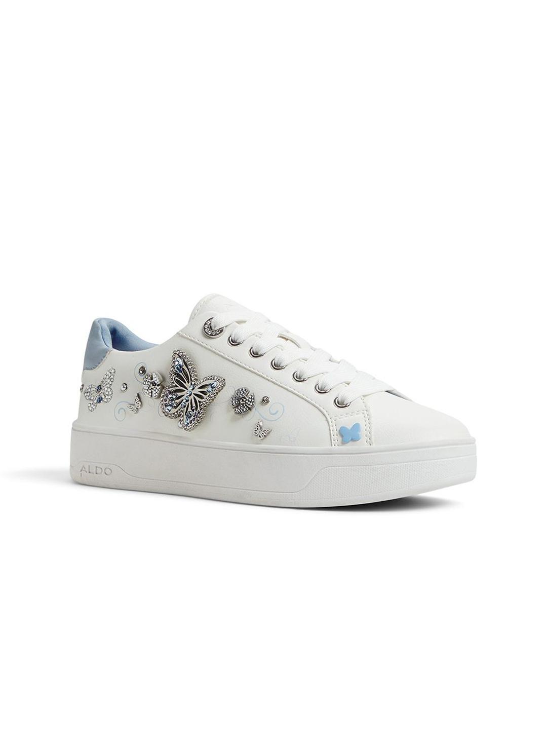 ALDO Women White Embellished Regular Sneakers
