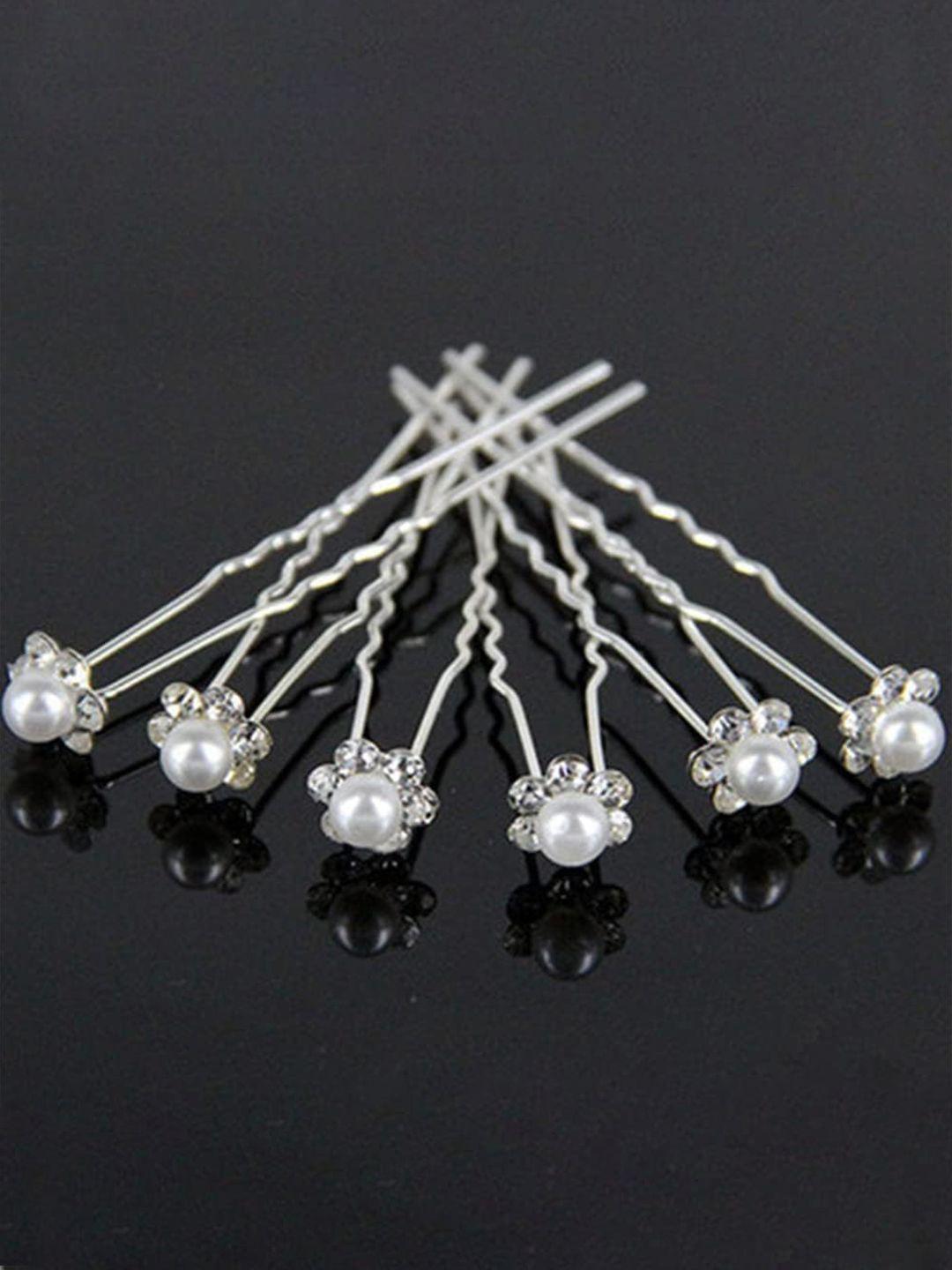 Buy YouBella Women Set Of 6 Beaded Metal Hair U Pins - - Accessories for Women
