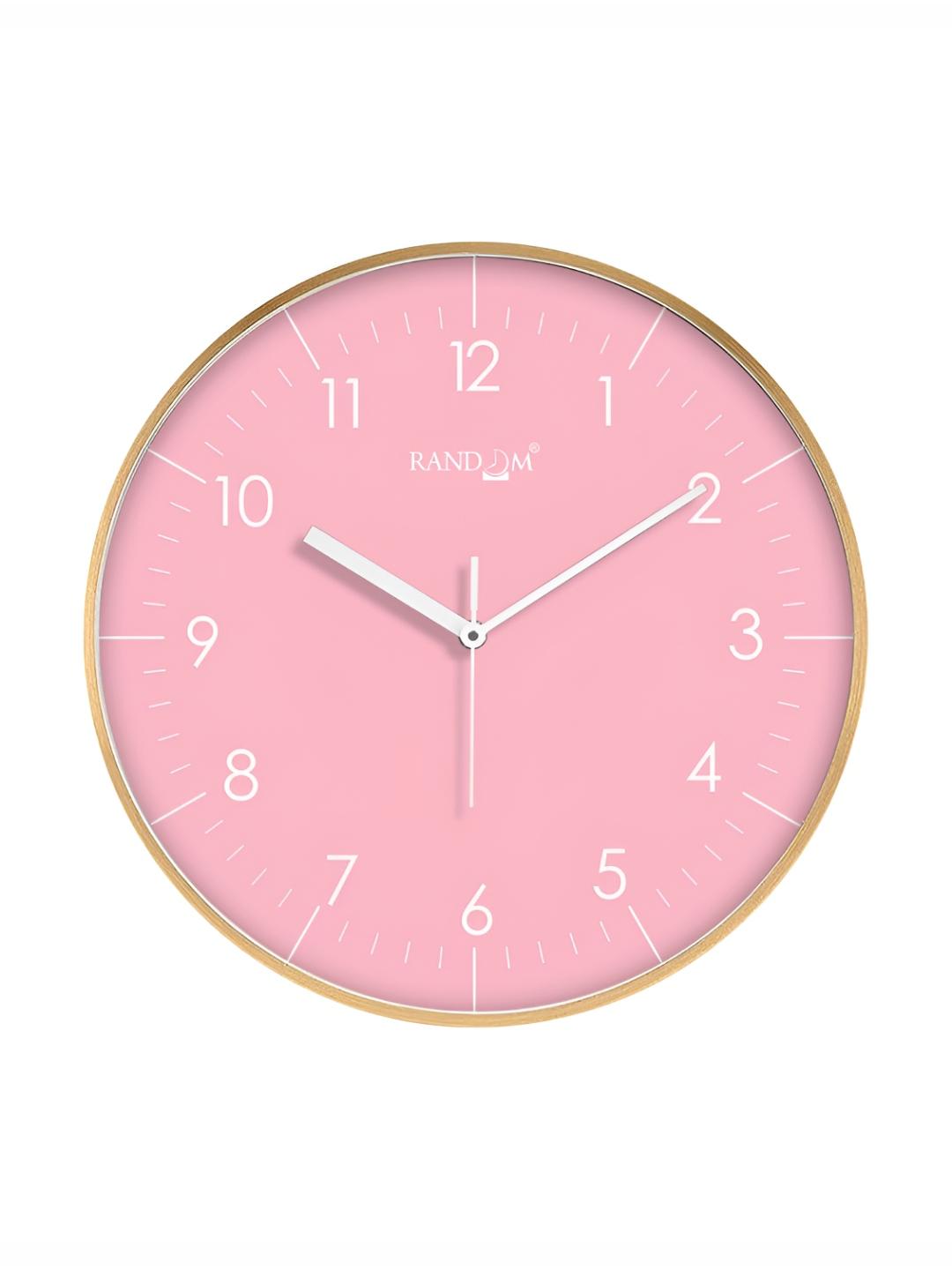 Buy RANDOM Pink & Gold Toned Contemporary Wall Clock -  - Home for Unisex