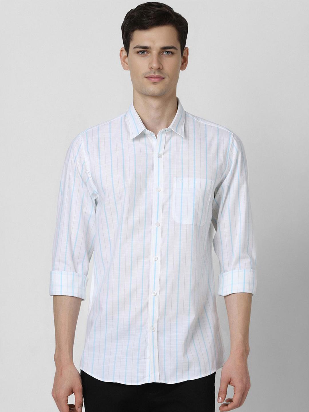 Peter England Casuals Men Slim Fit Opaque Striped Casual Shirt