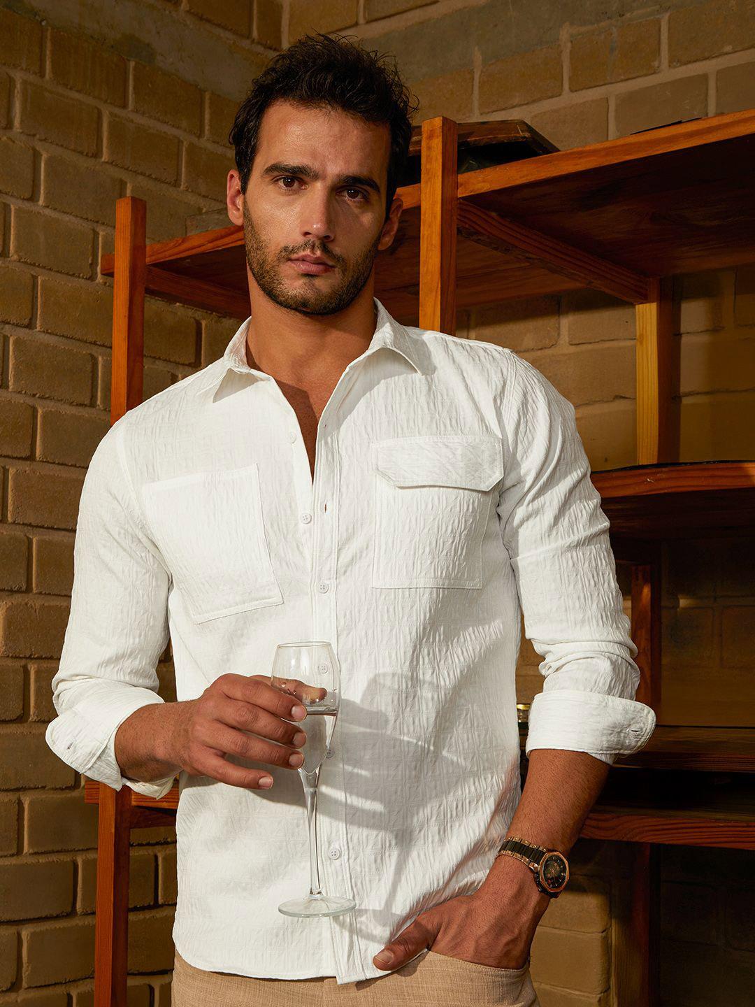 Campus Sutra Men Classic Opaque Casual Shirt