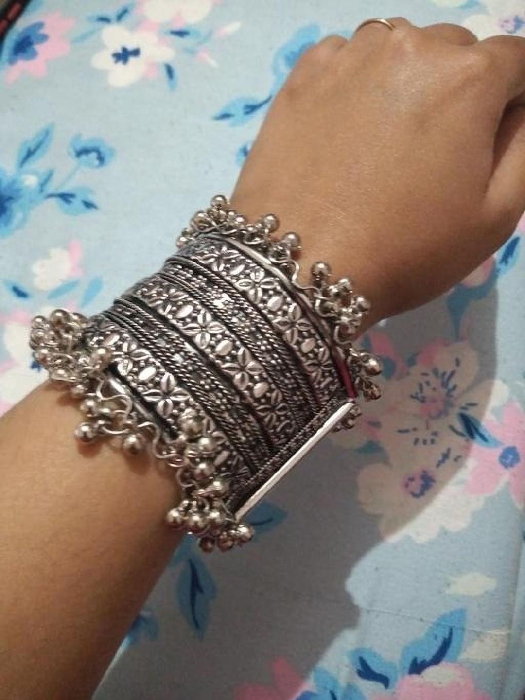 Buy Sangria Oxidised Beaded Bangle - - Accessories for Women